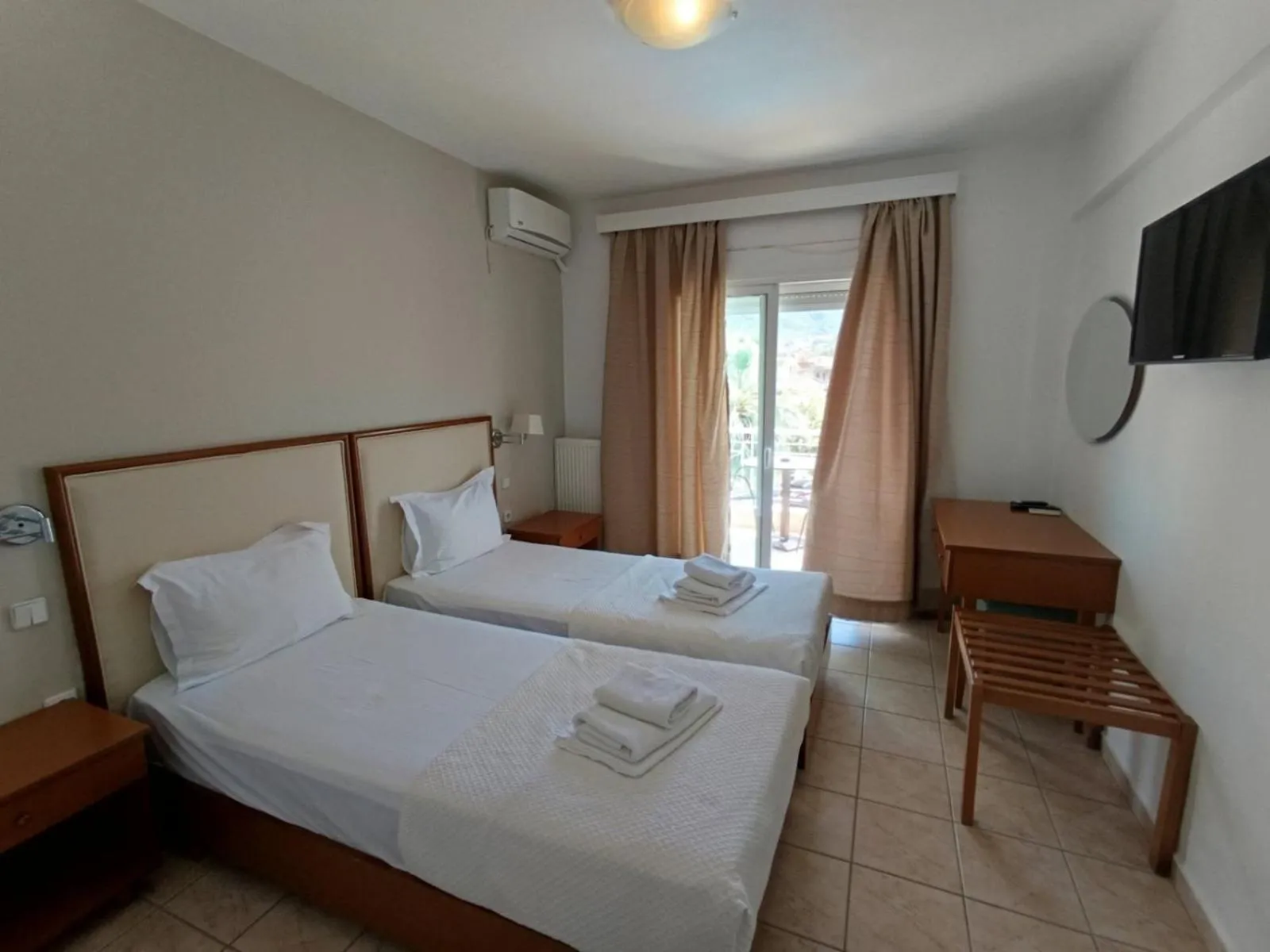 Bed in Stavros Beach Hotel