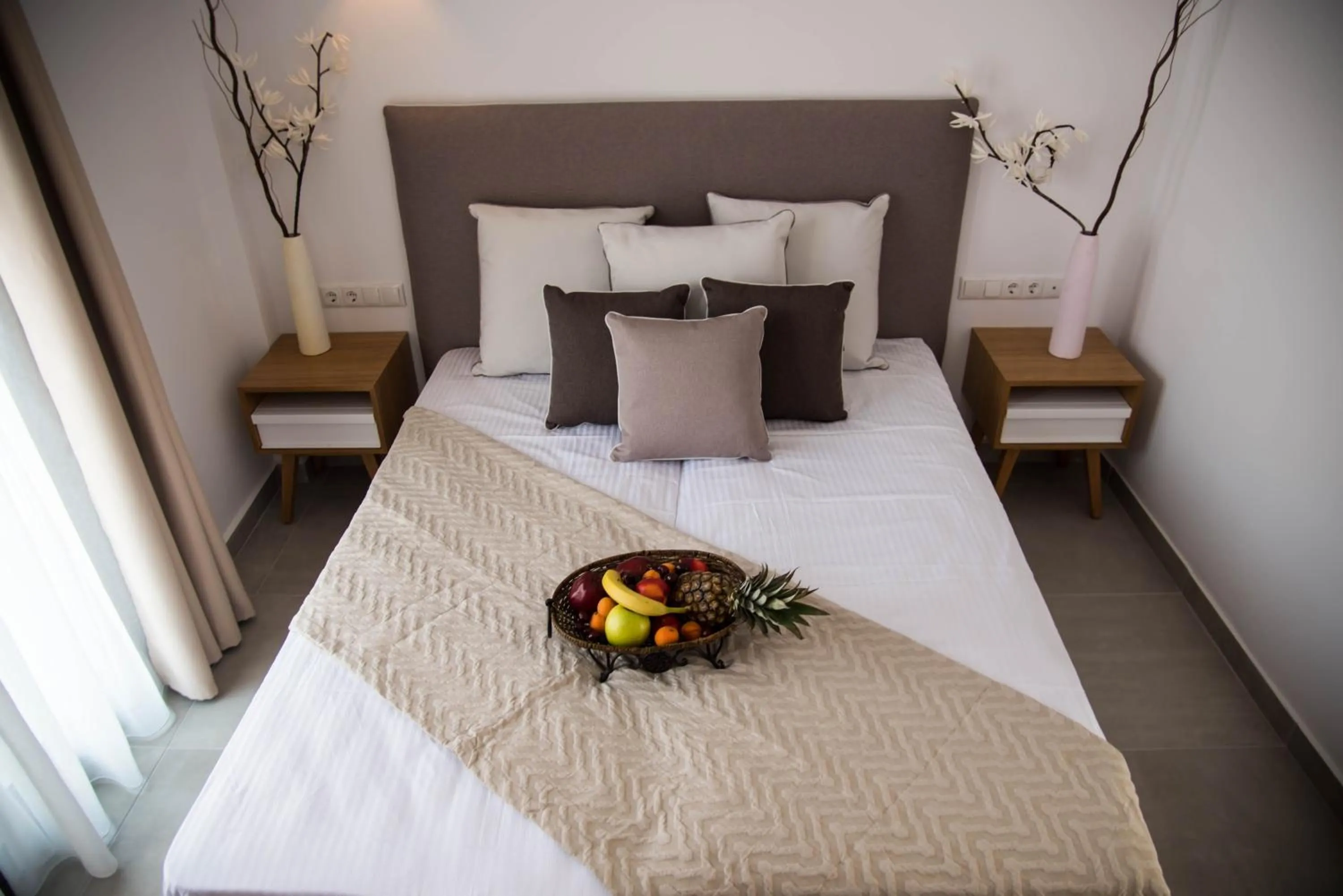 Bed in Stavros Beach Hotel