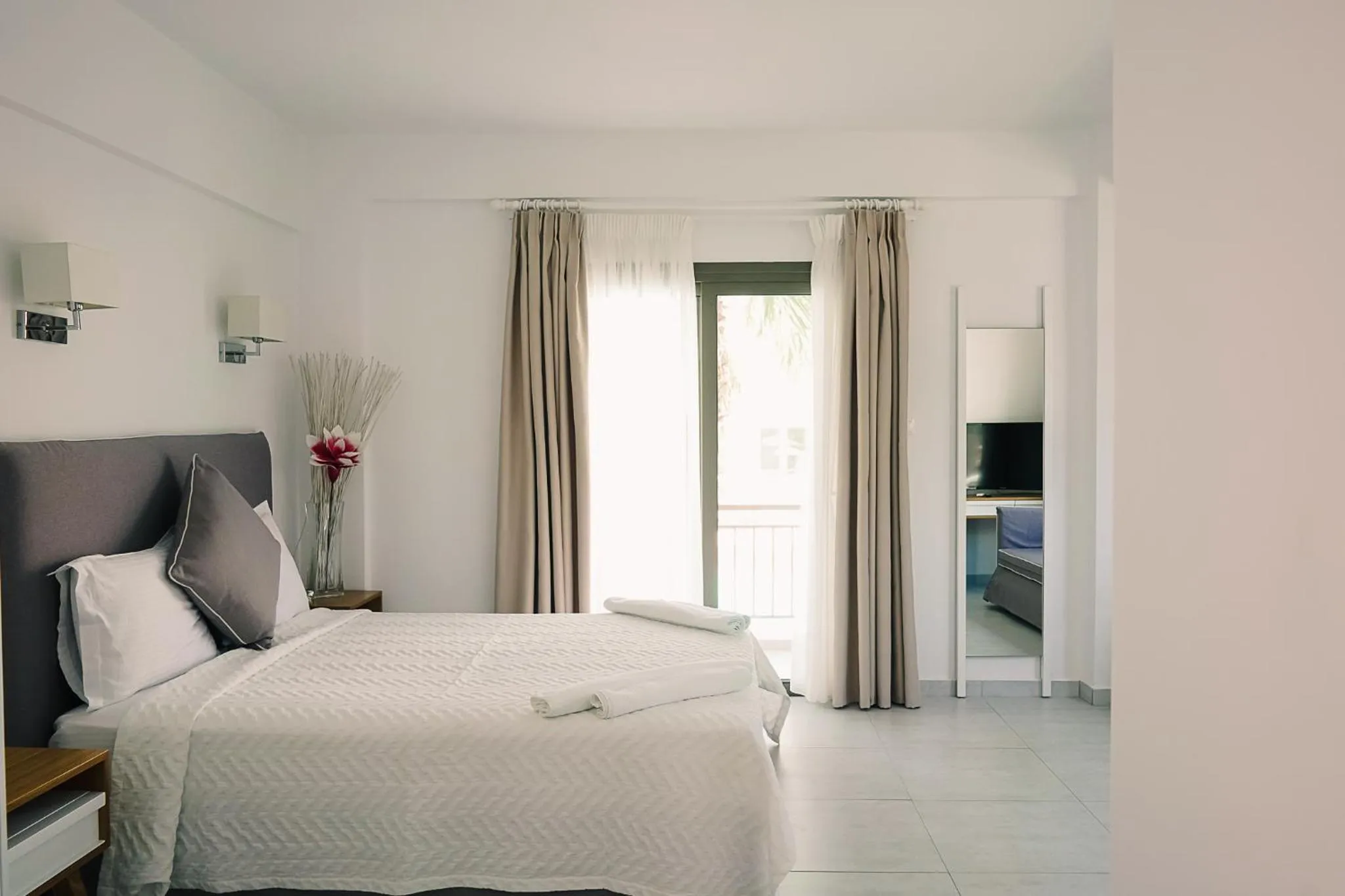 Bed in Stavros Beach Hotel