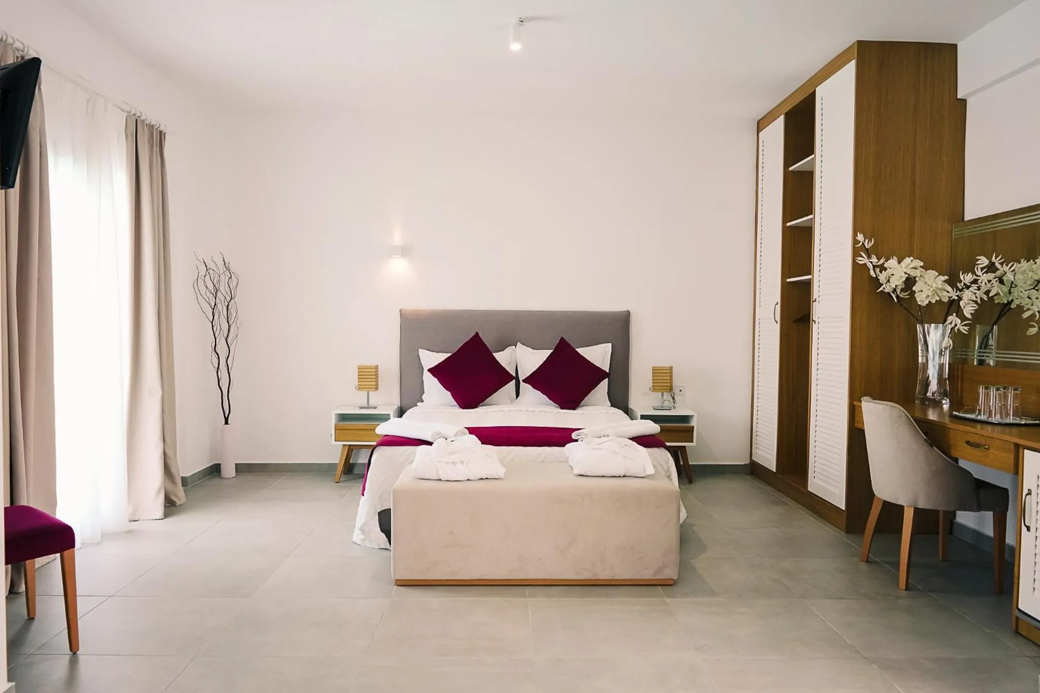 Bed in Stavros Beach Hotel