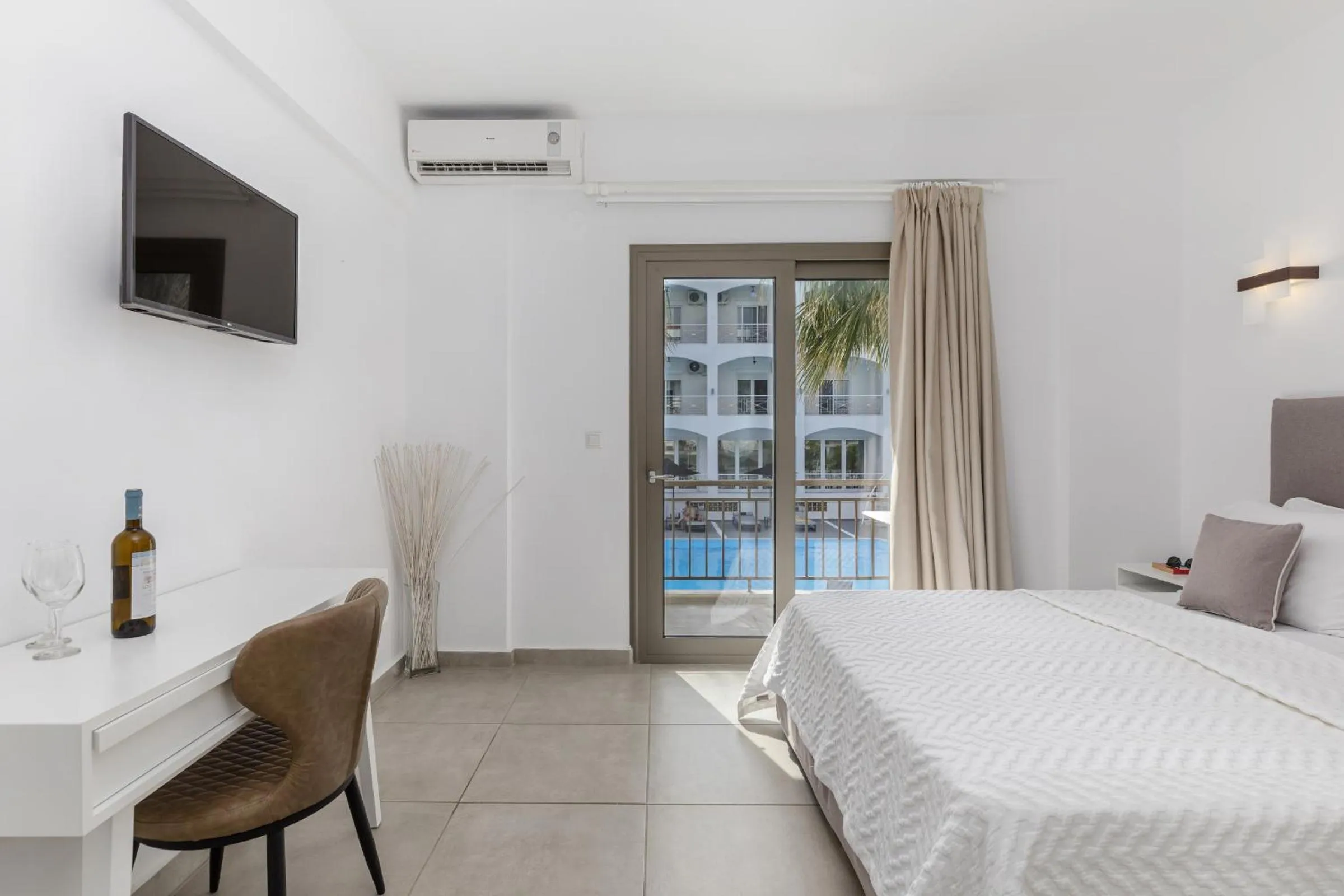 Bed in Stavros Beach Hotel