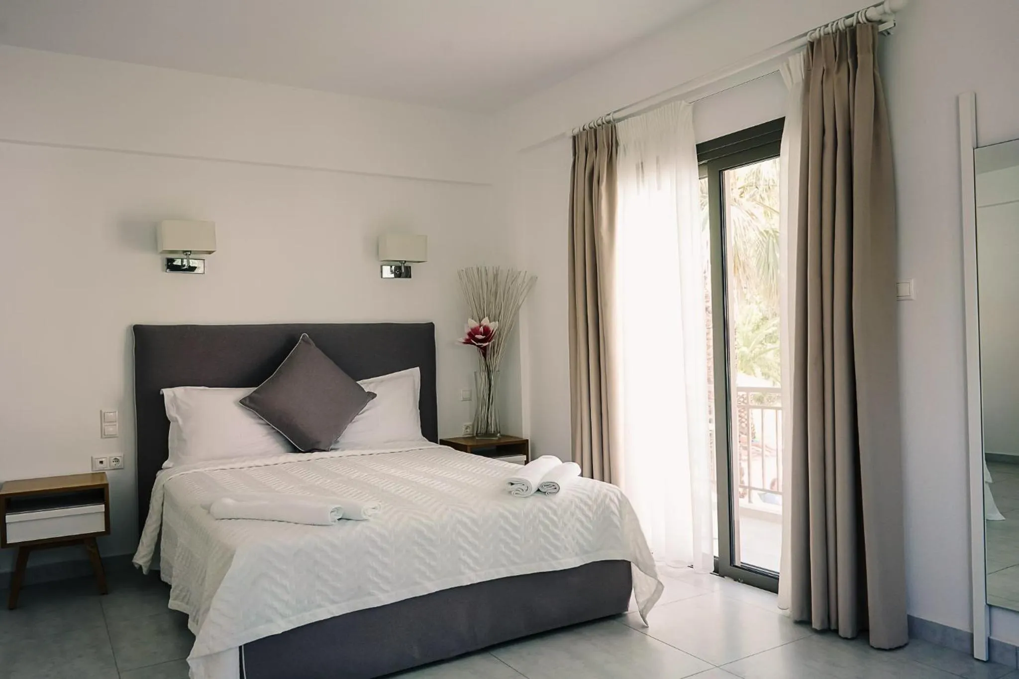 Bed in Stavros Beach Hotel