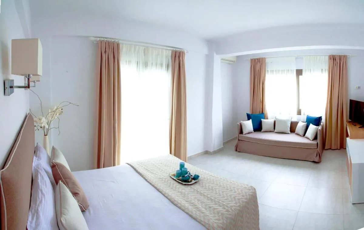 Bed in Stavros Beach Hotel