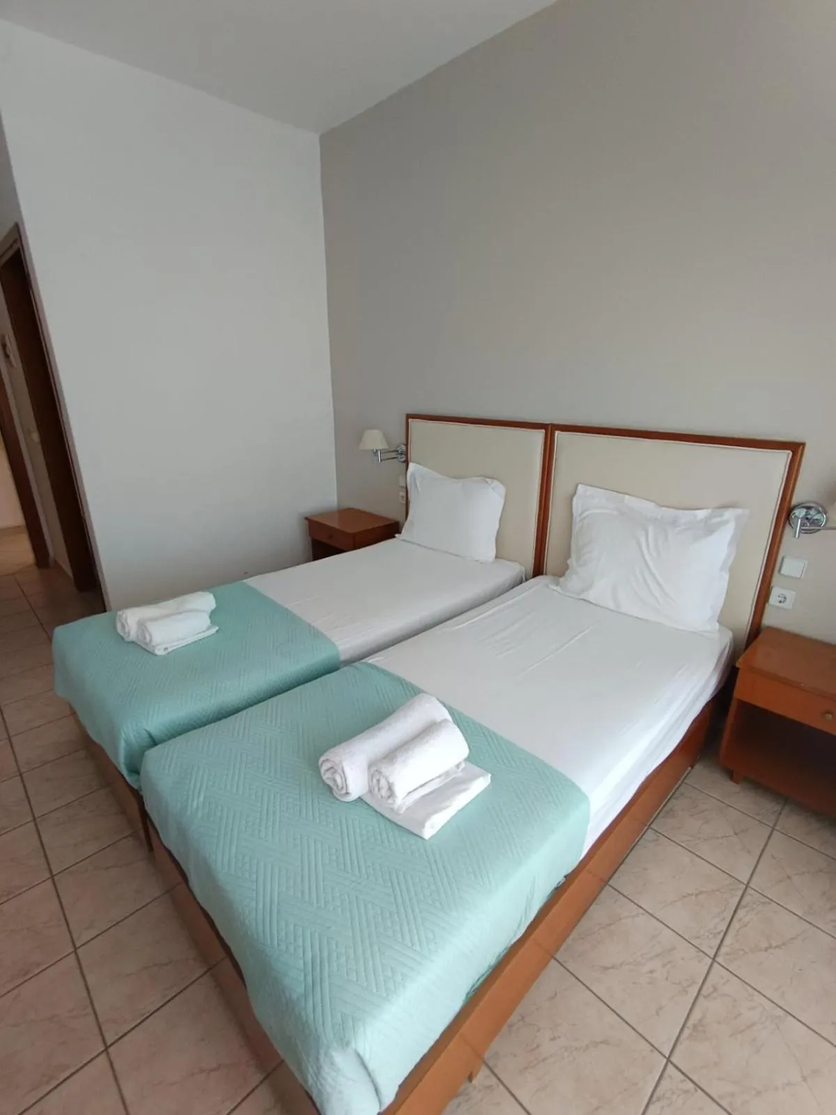 Bed in Stavros Beach Hotel