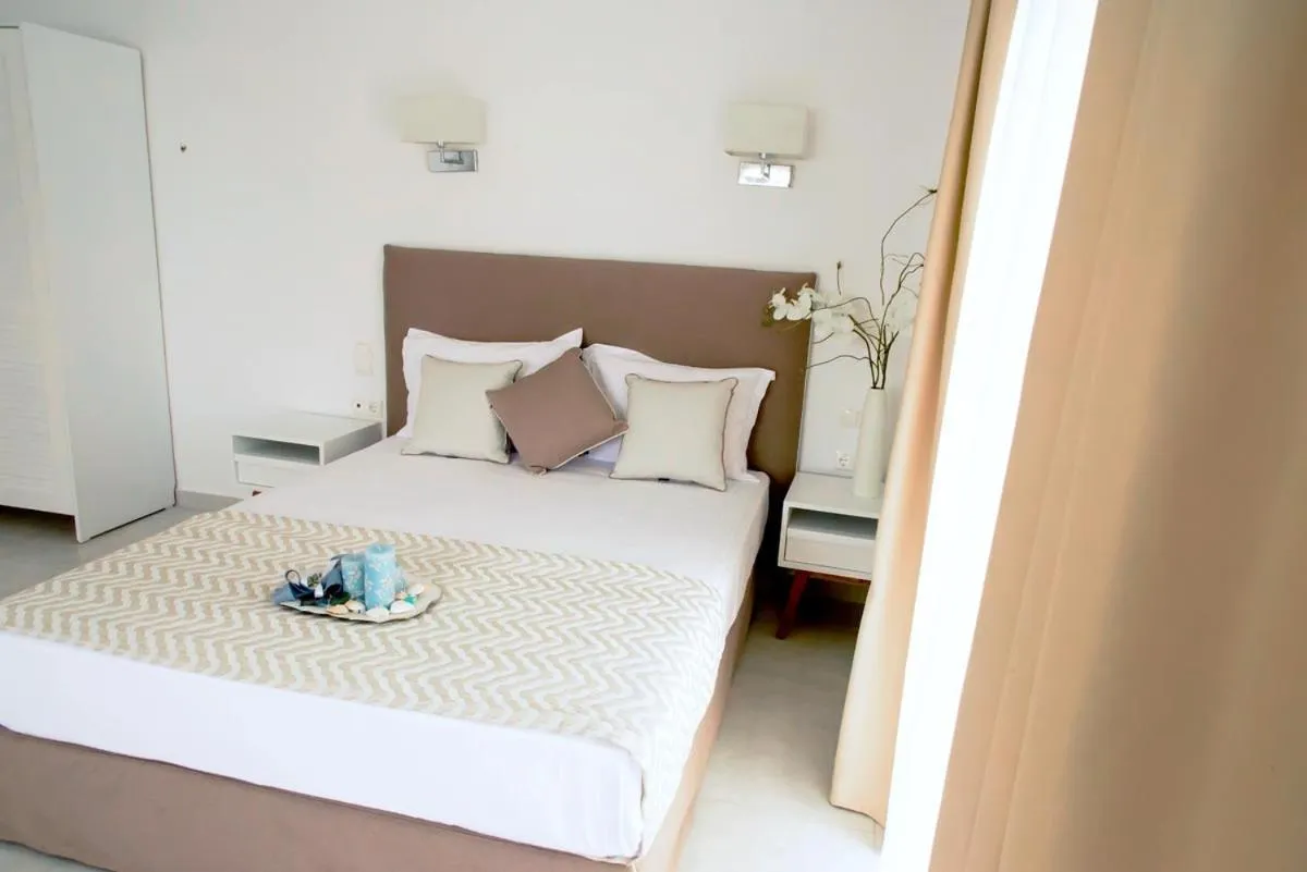 Bed in Stavros Beach Hotel