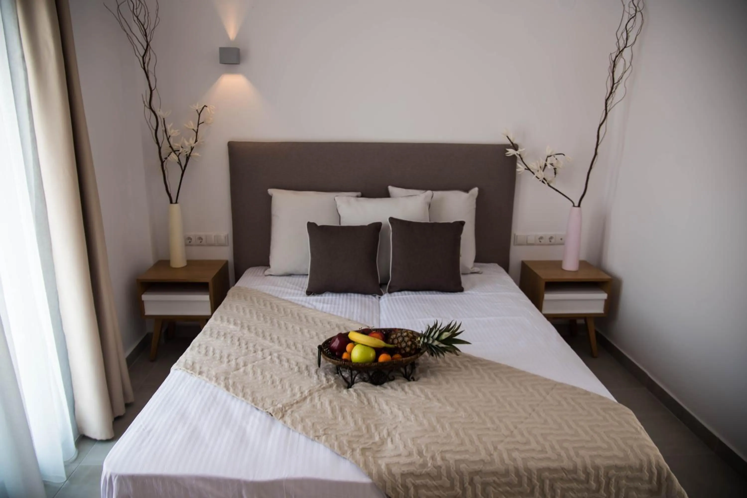 Bed in Stavros Beach Hotel