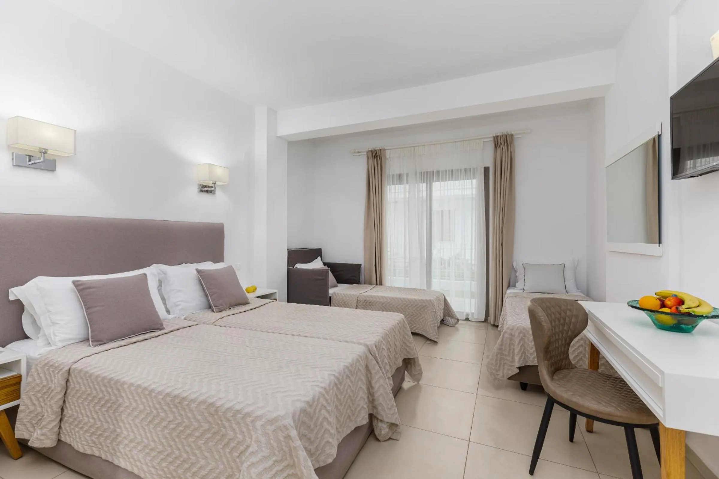 Bed in Stavros Beach Hotel