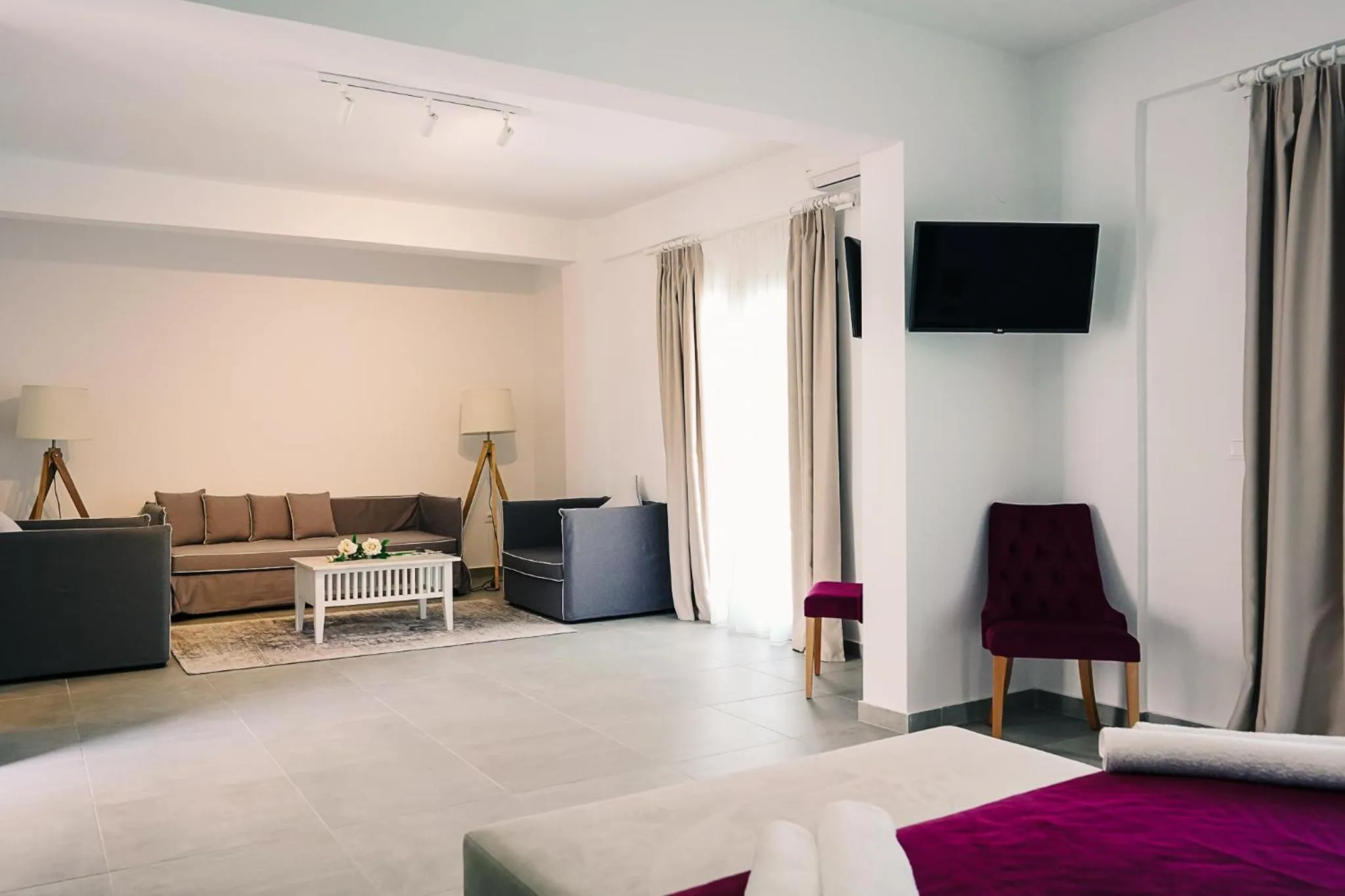 Bed in Stavros Beach Hotel