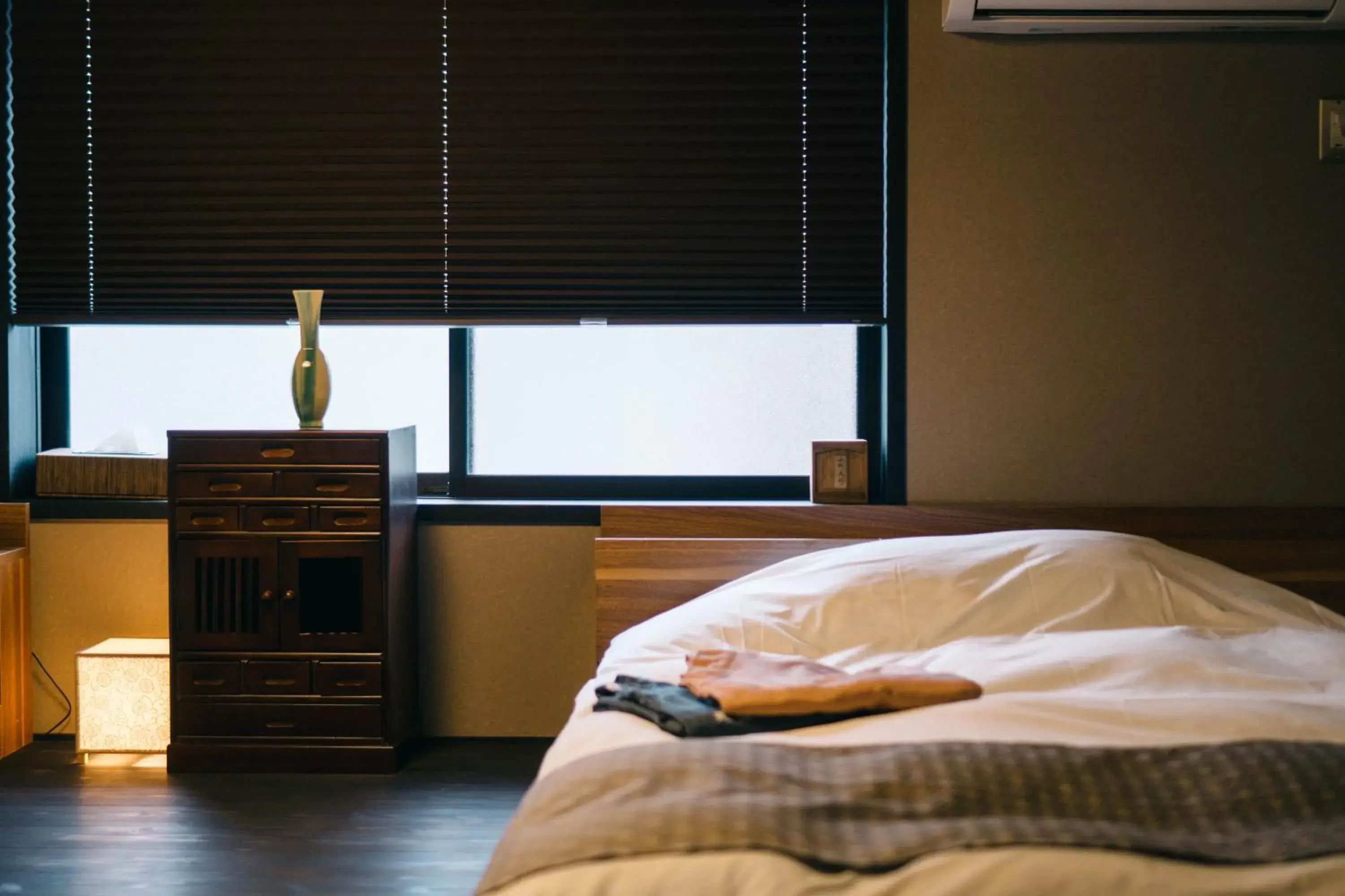 Bedroom, Bed in Miro Hachijo Genmachi Tei Bedroom, Bed in Miro Hachijo Genmachi Tei