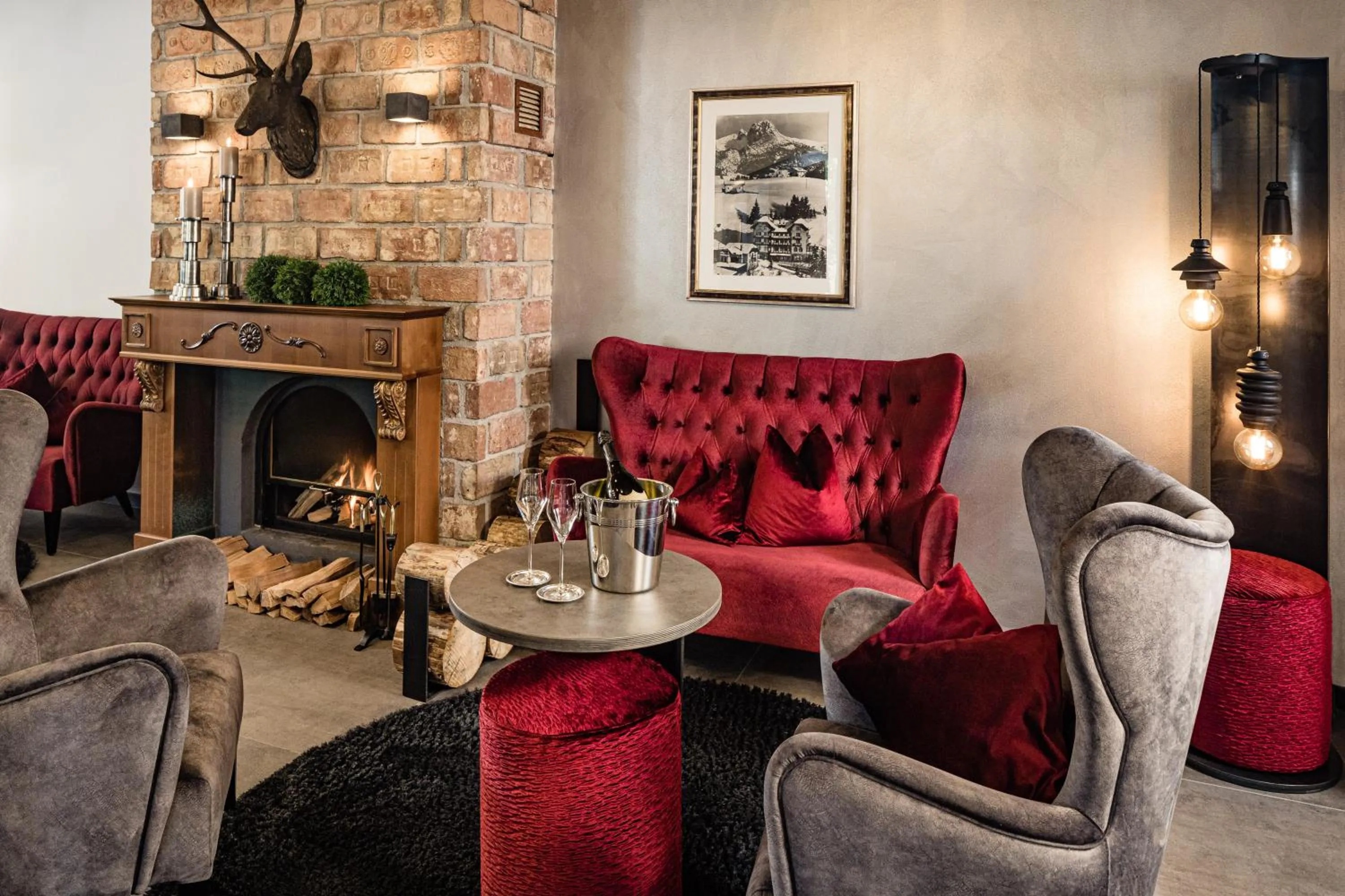 Living room in Grand Hotel Wolkenstein