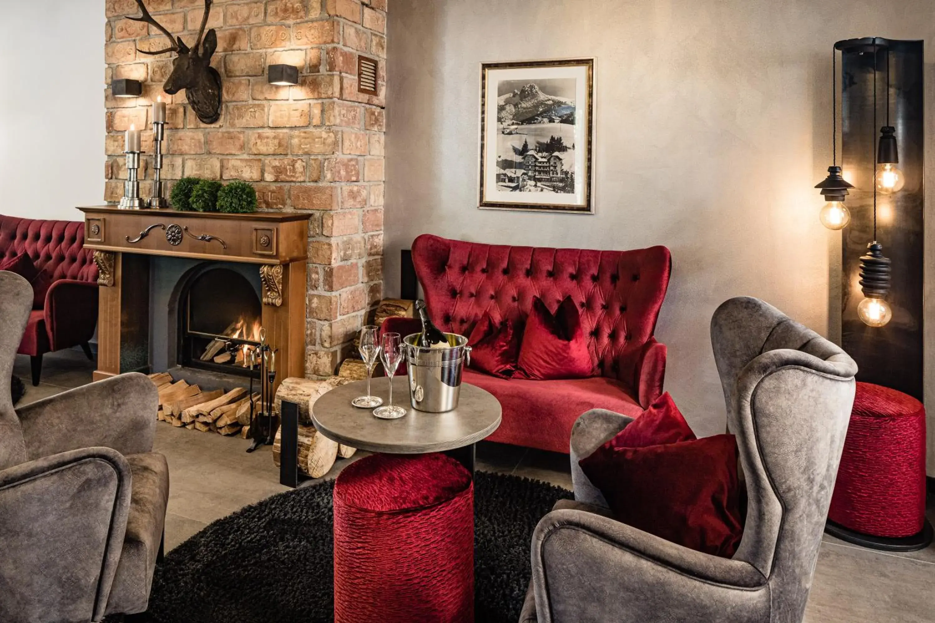 Living room in Grand Hotel Wolkenstein Living room in Grand Hotel Wolkenstein