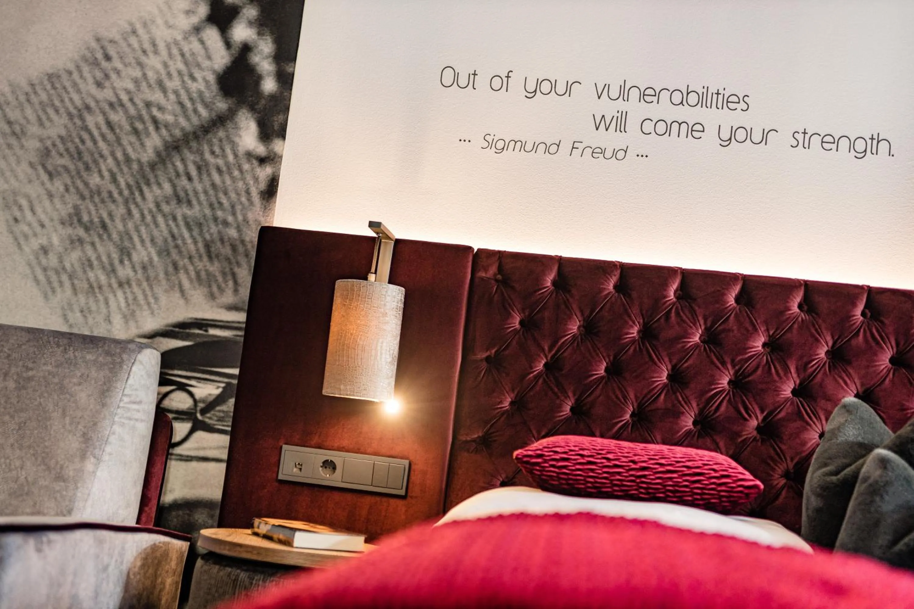 Decorative detail, Bed in Grand Hotel Wolkenstein