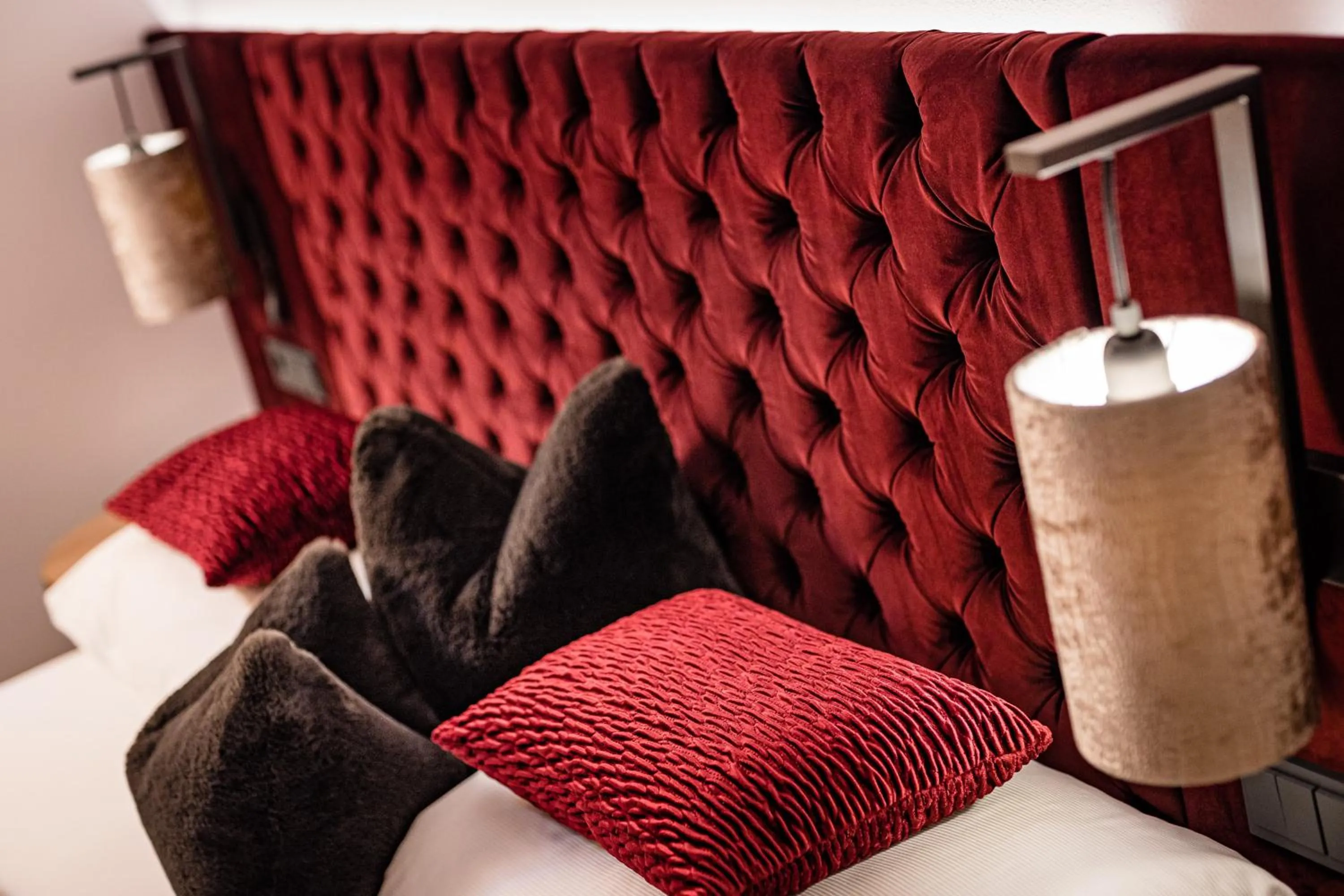 Bedroom, Bed in Grand Hotel Wolkenstein