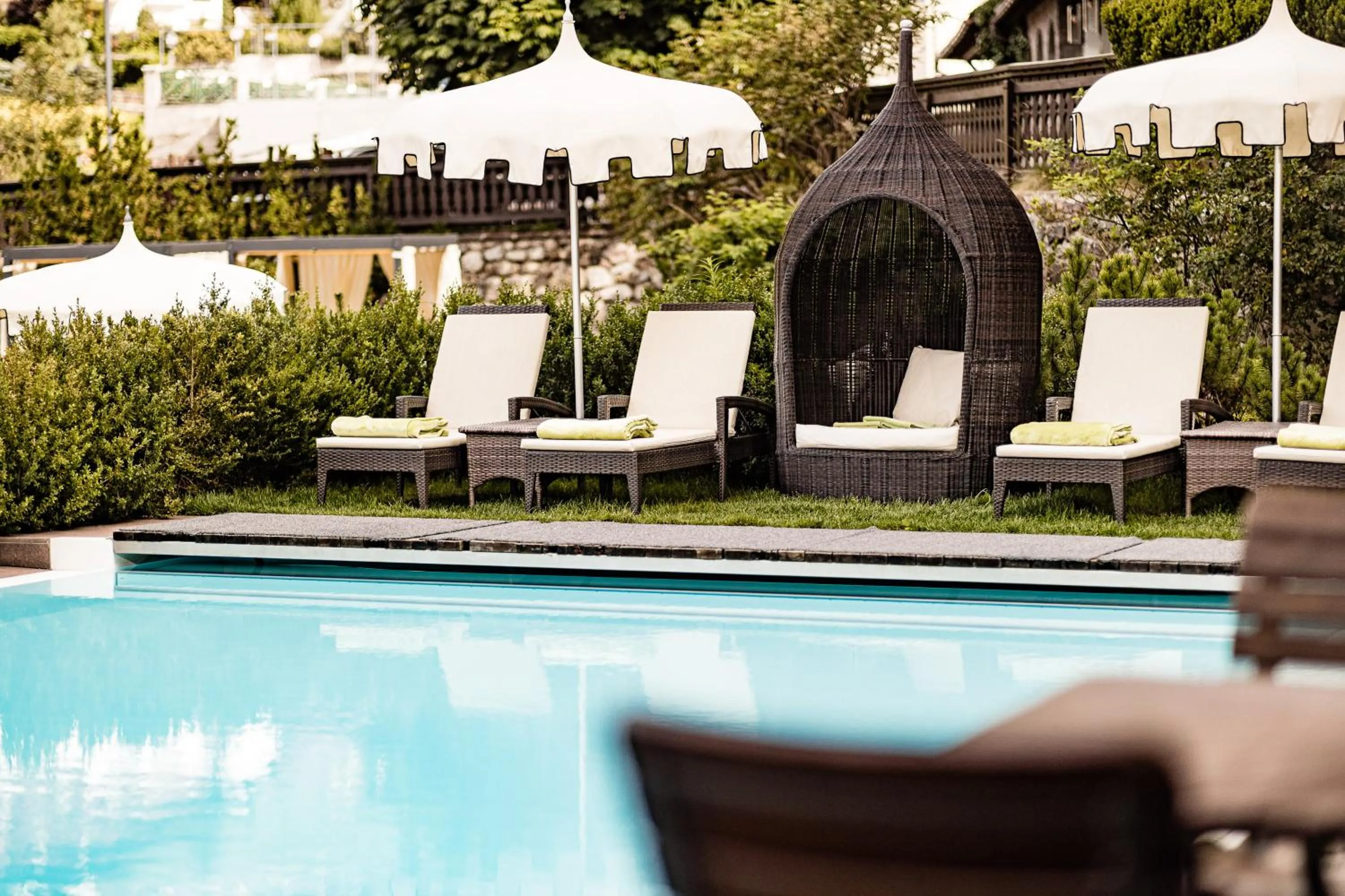 Pool view in Grand Hotel Wolkenstein