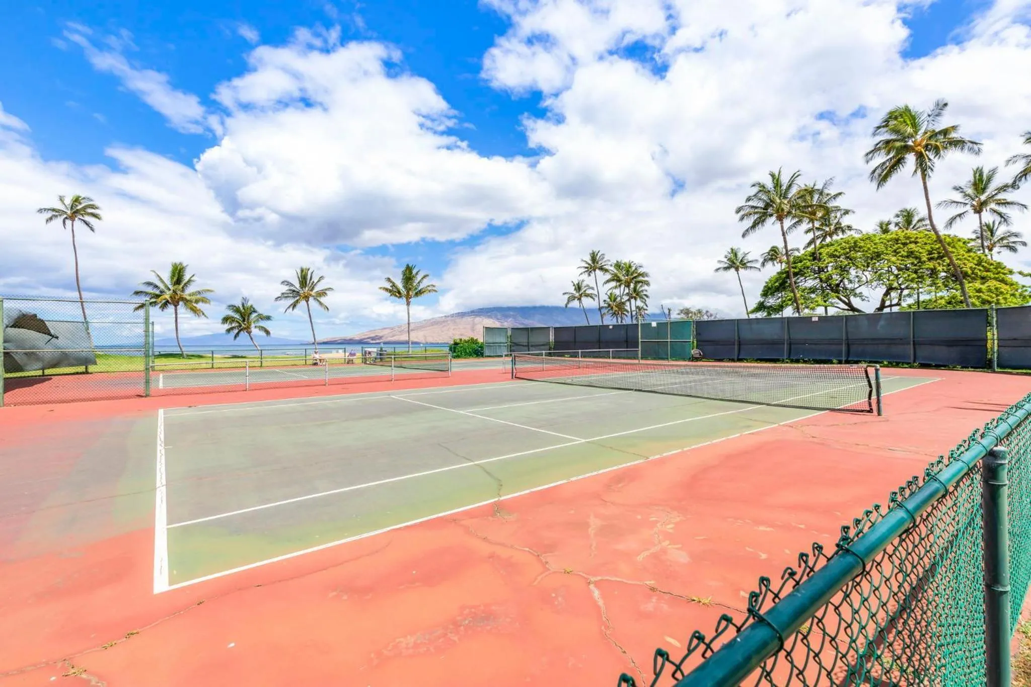 Tennis court in Maui Sunset