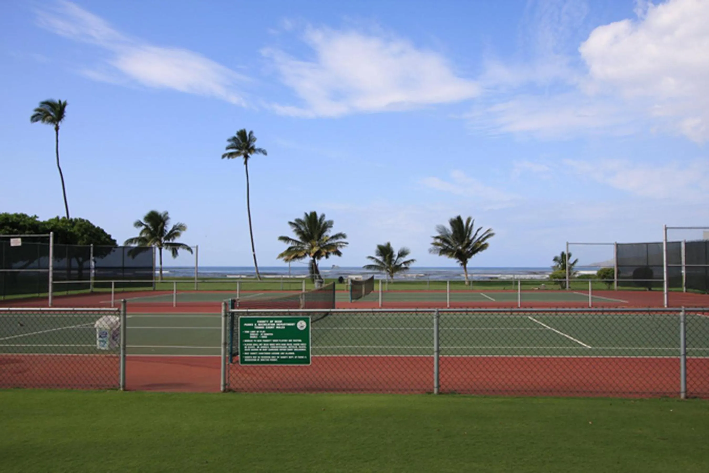 Tennis court in Maui Sunset