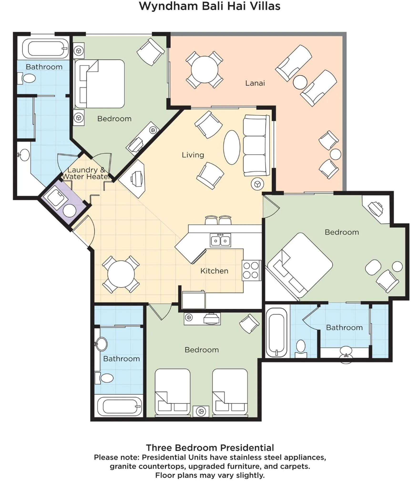 Floor plan in Club Wyndham Bali Hai Villas