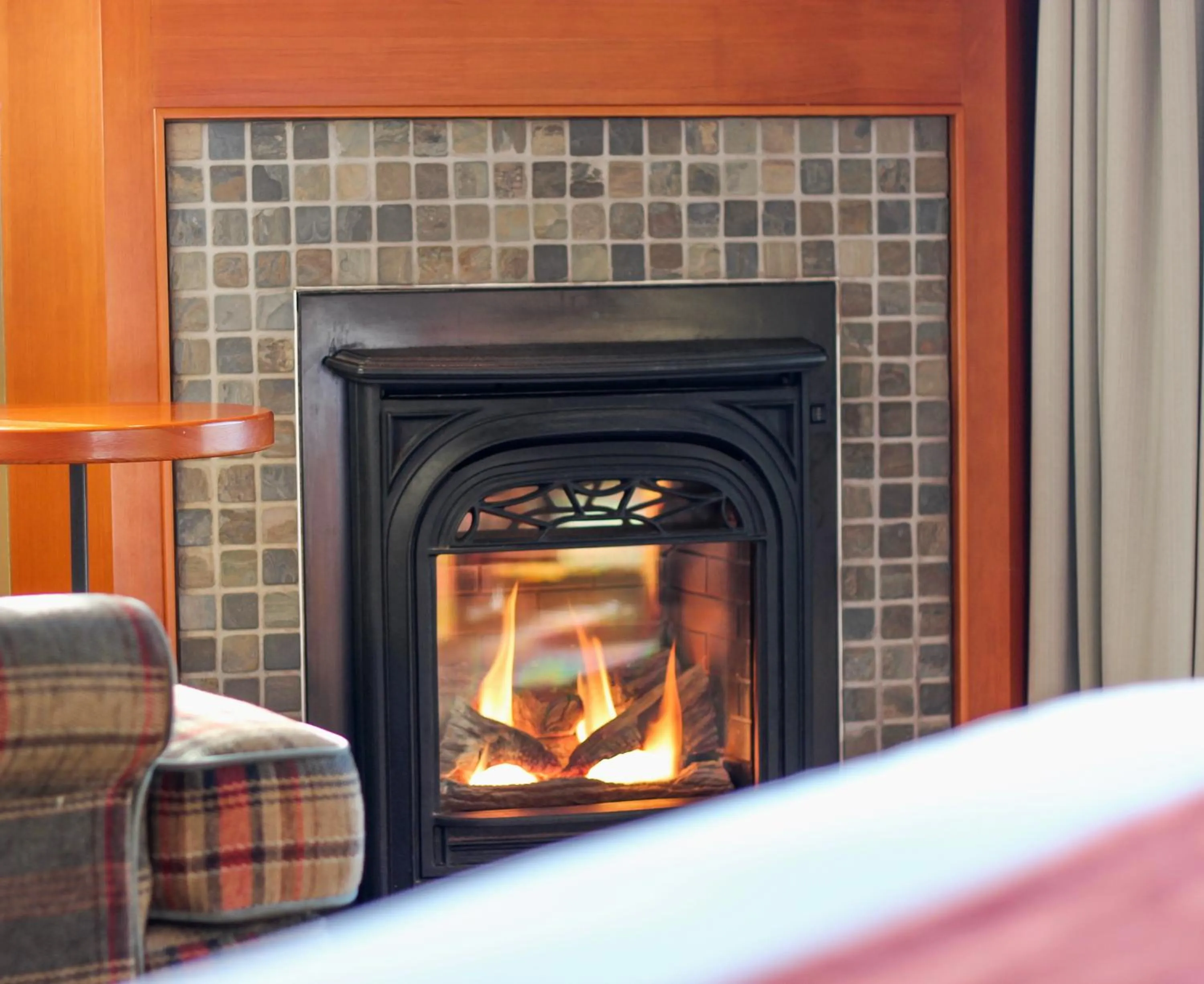 fireplace in Long Beach Lodge Resort