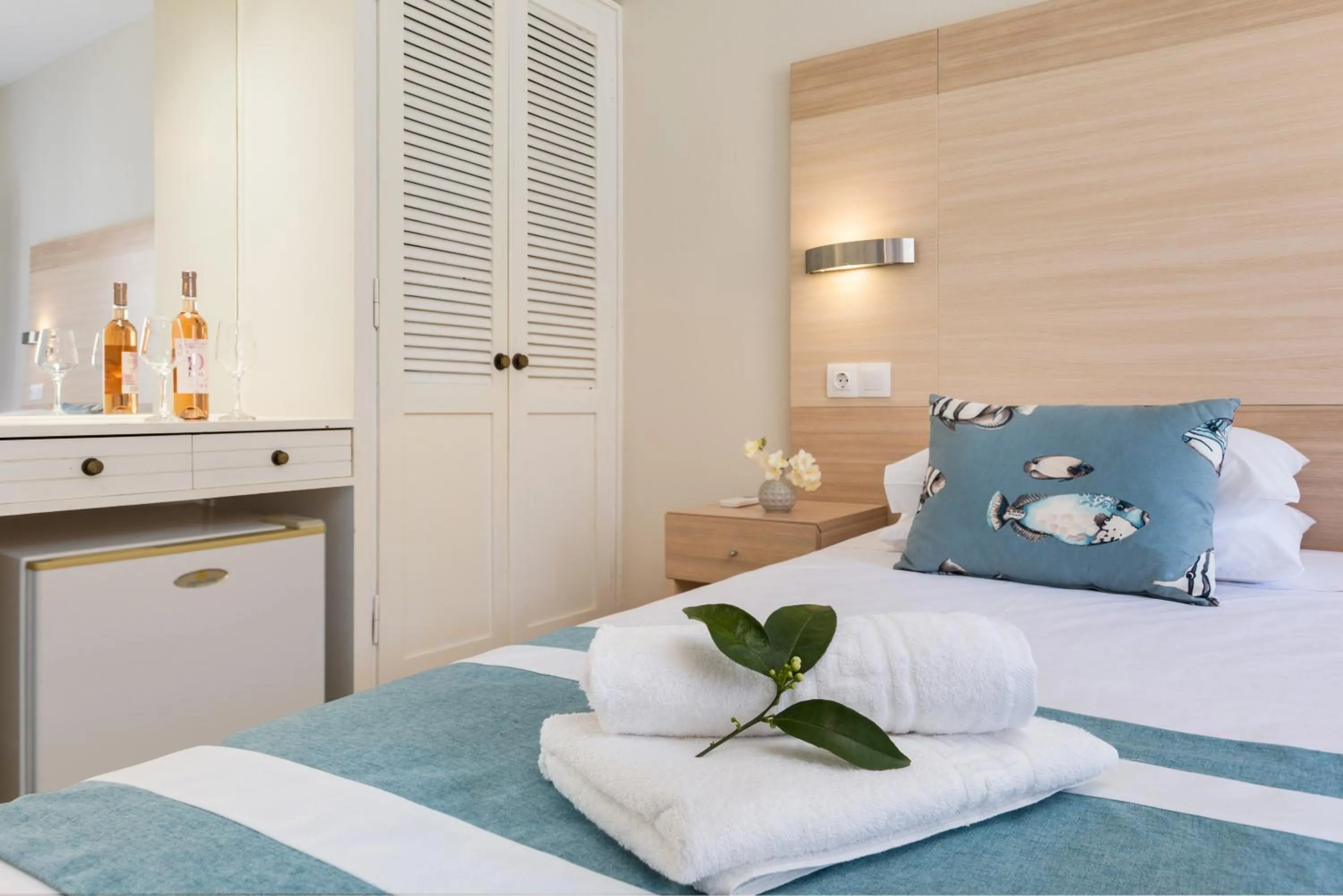 Bedroom, Bed in Iliada Beach Hotel