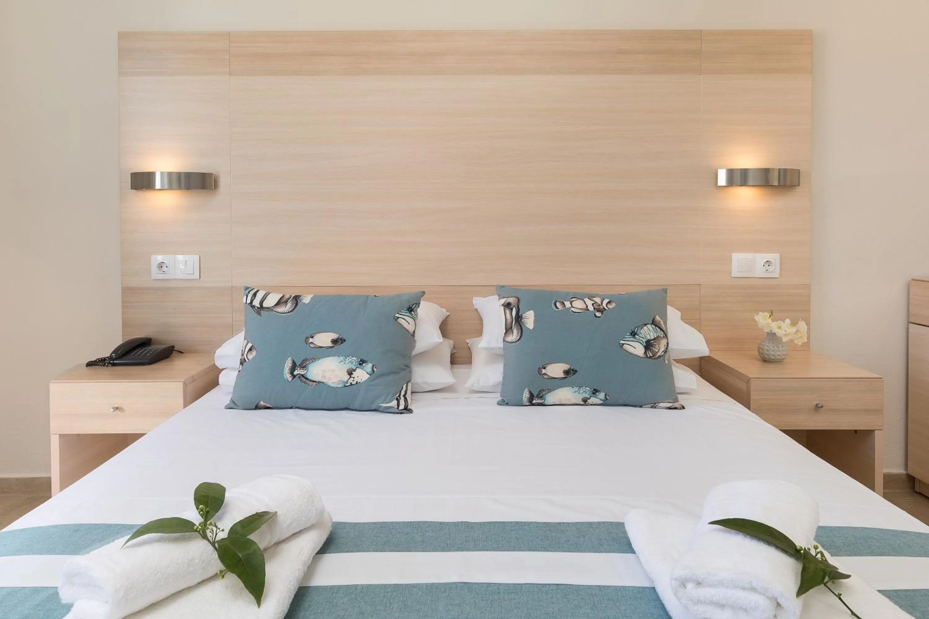 Bed in Iliada Beach Hotel