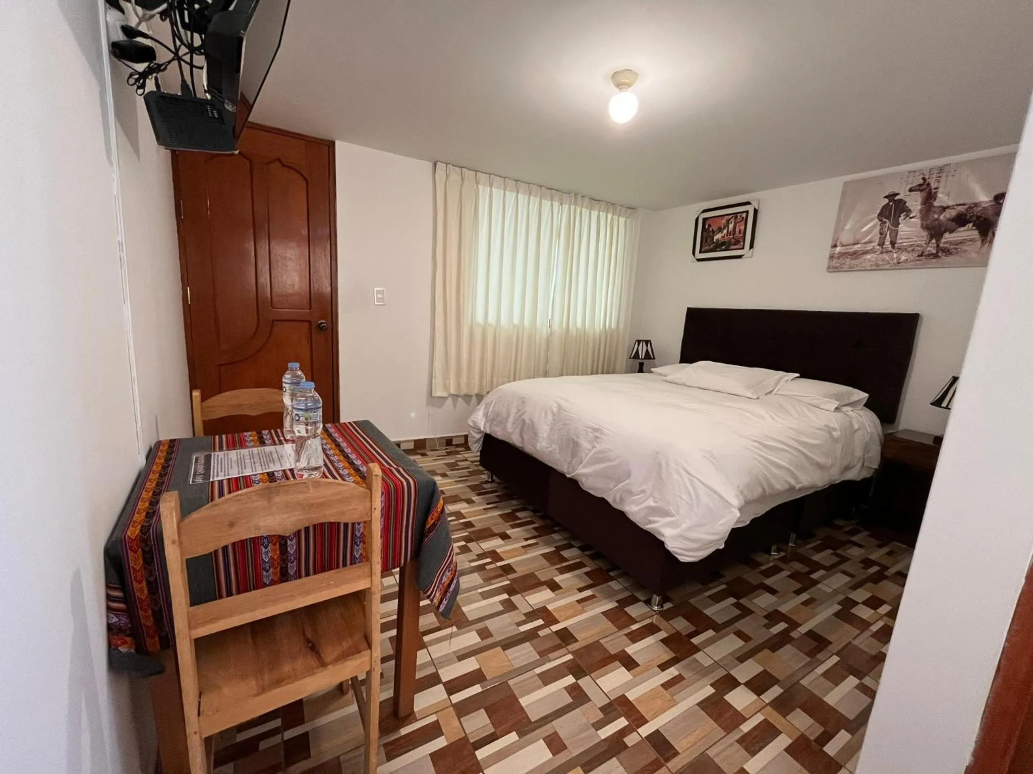 Bed in Hostal Apu Qhawarina