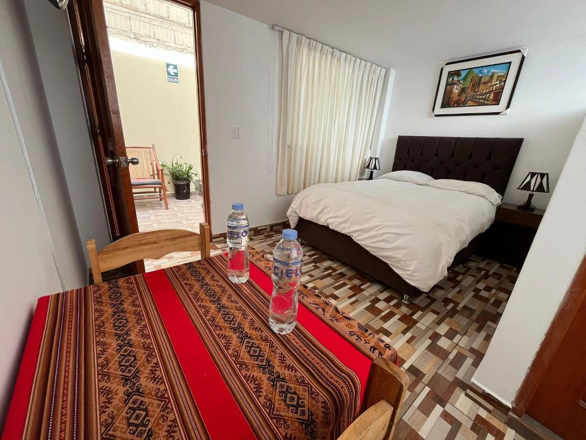 Bed in Hostal Apu Qhawarina