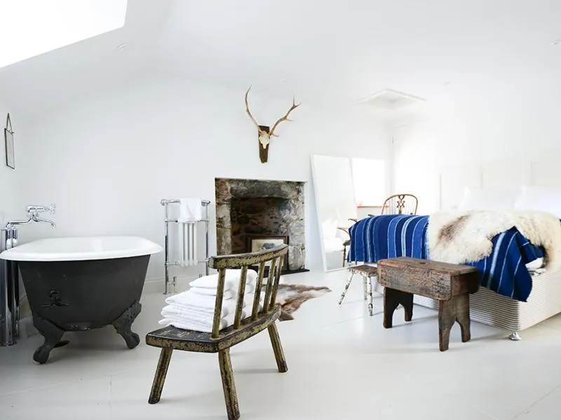 Bed in Monachyle Mhor Hotel