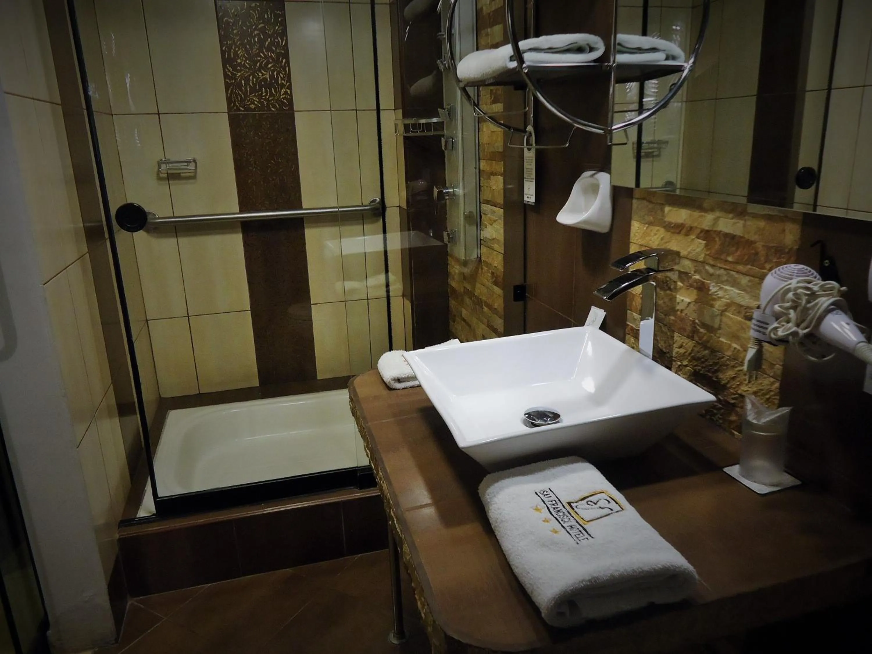 Bathroom, Bed in Hotel San Francisco Plaza