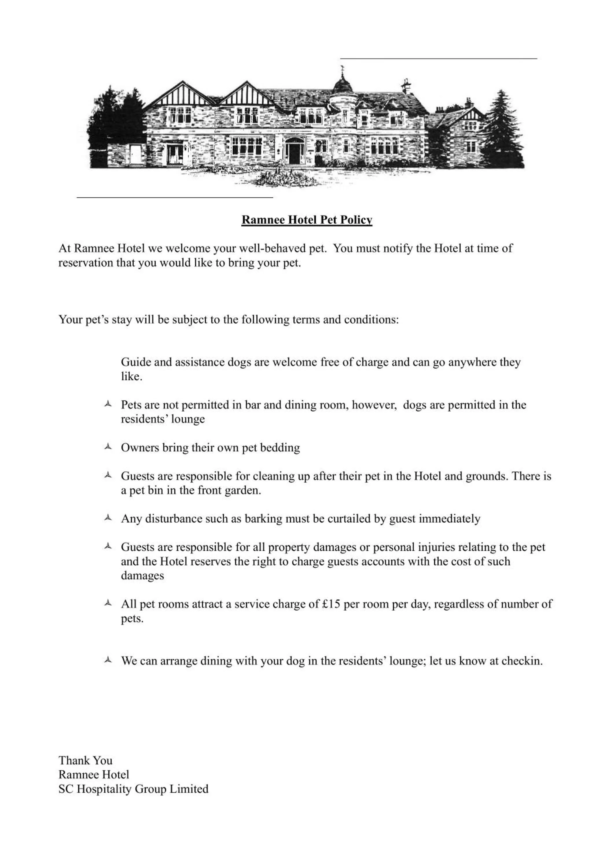 Text overlay in Ramnee Hotel