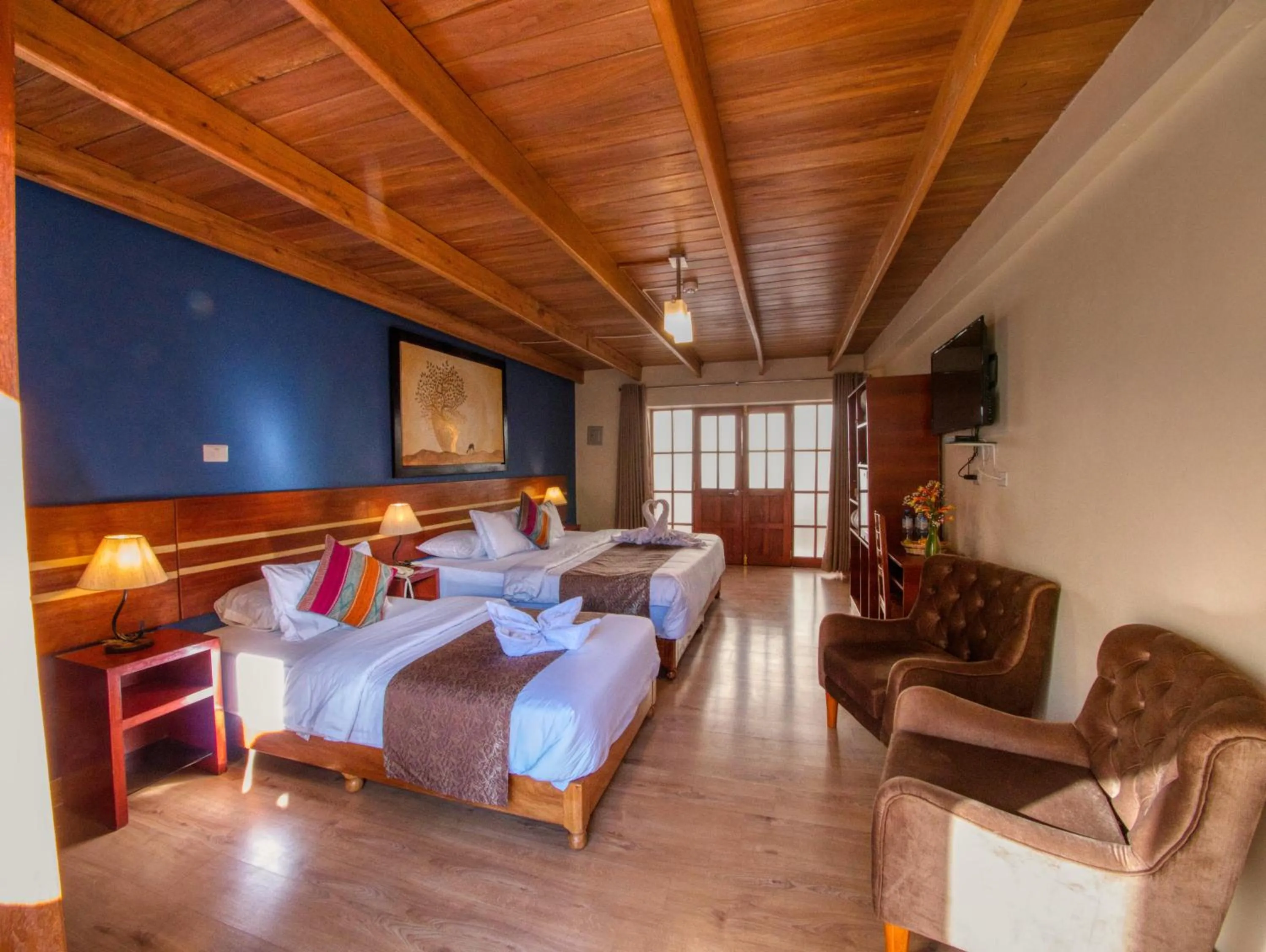 Bed in Sol Ollantay Boutique Hotel