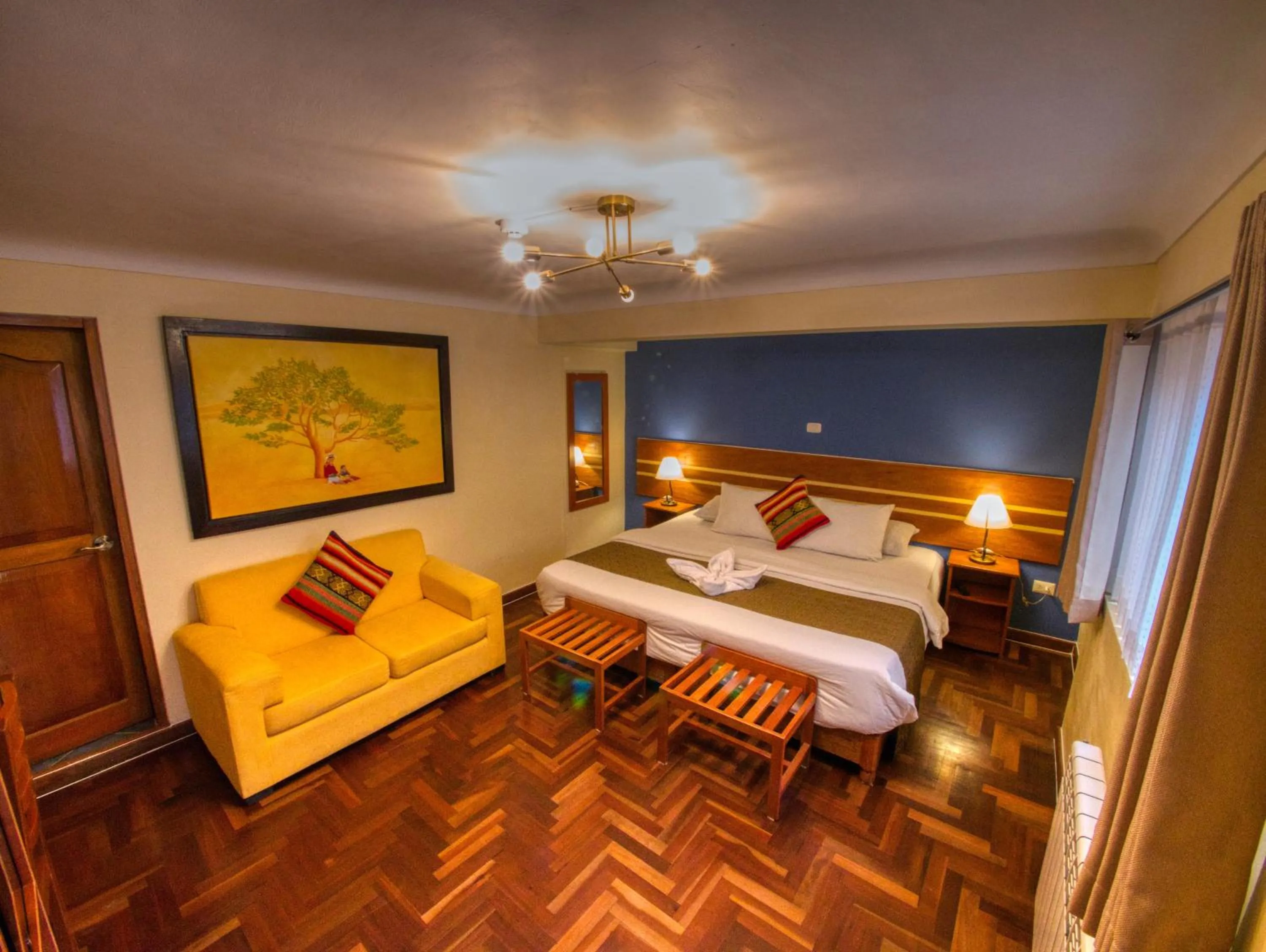 Bed in Sol Ollantay Boutique Hotel