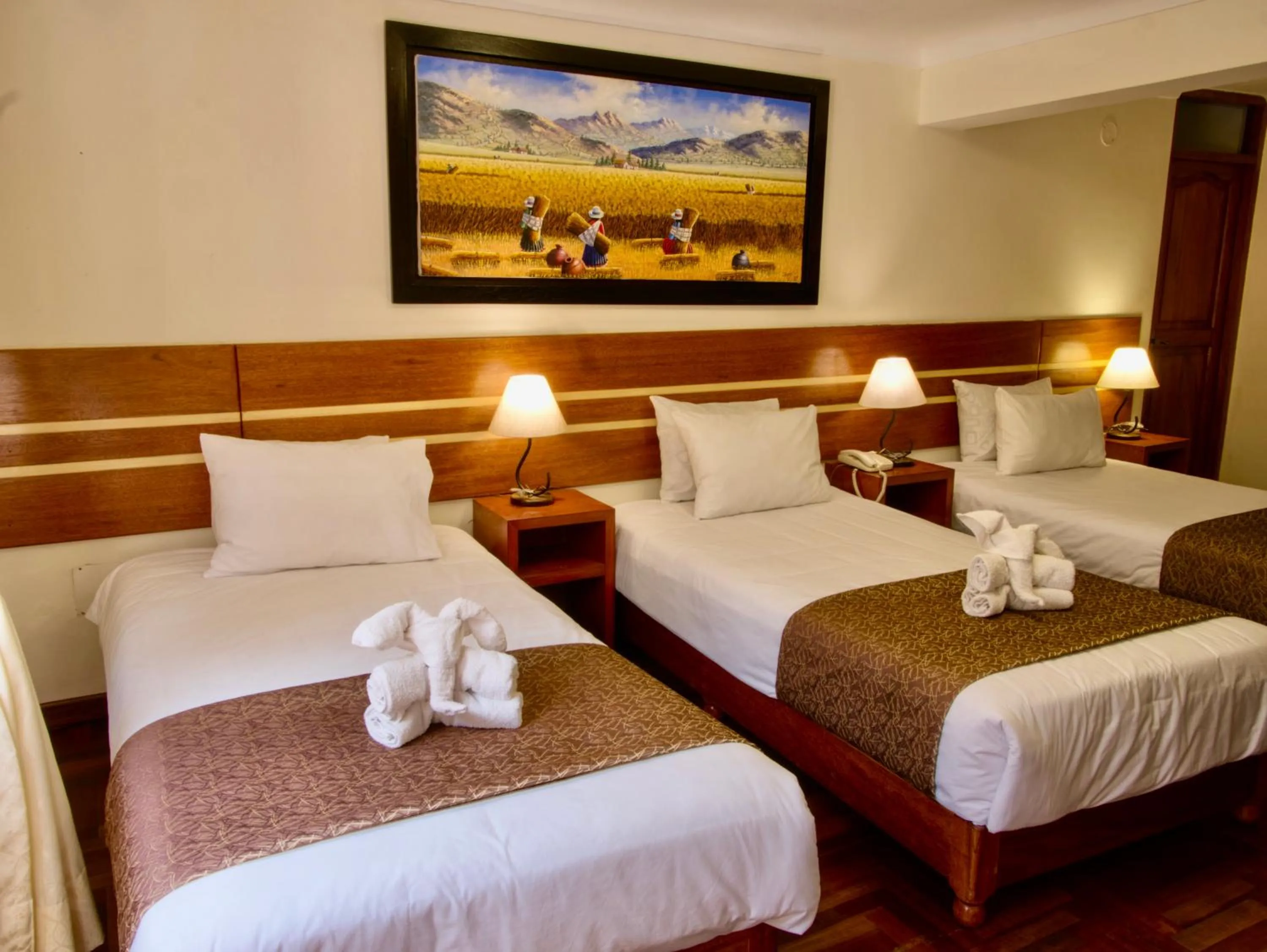 Bed in Sol Ollantay Boutique Hotel