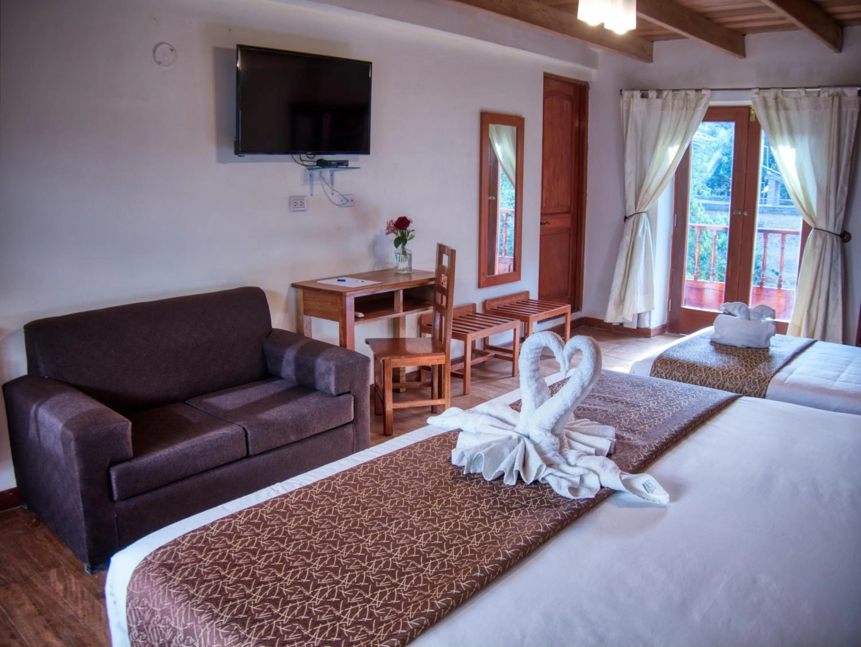 Bed in Sol Ollantay Boutique Hotel