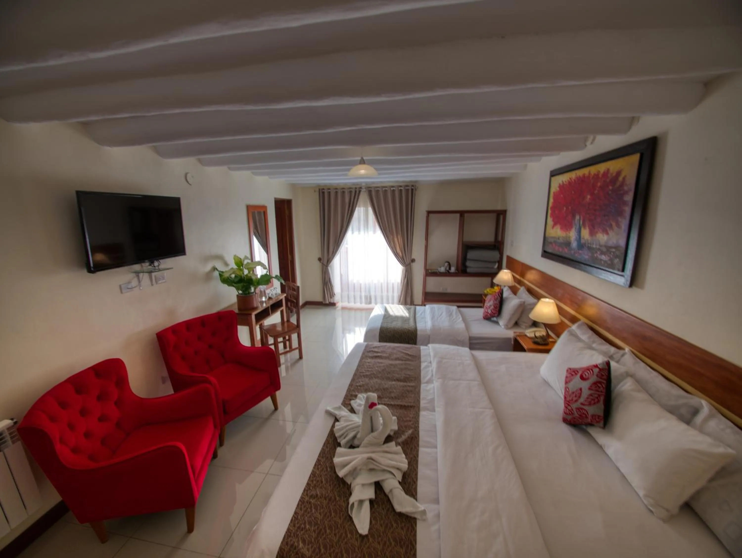 Bed in Sol Ollantay Boutique Hotel