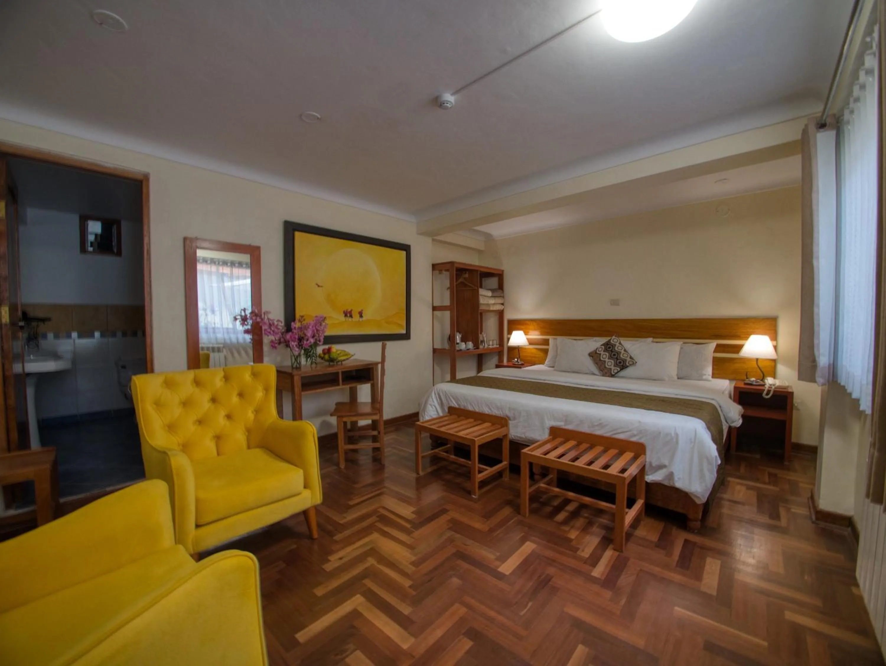 Bed in Sol Ollantay Boutique Hotel