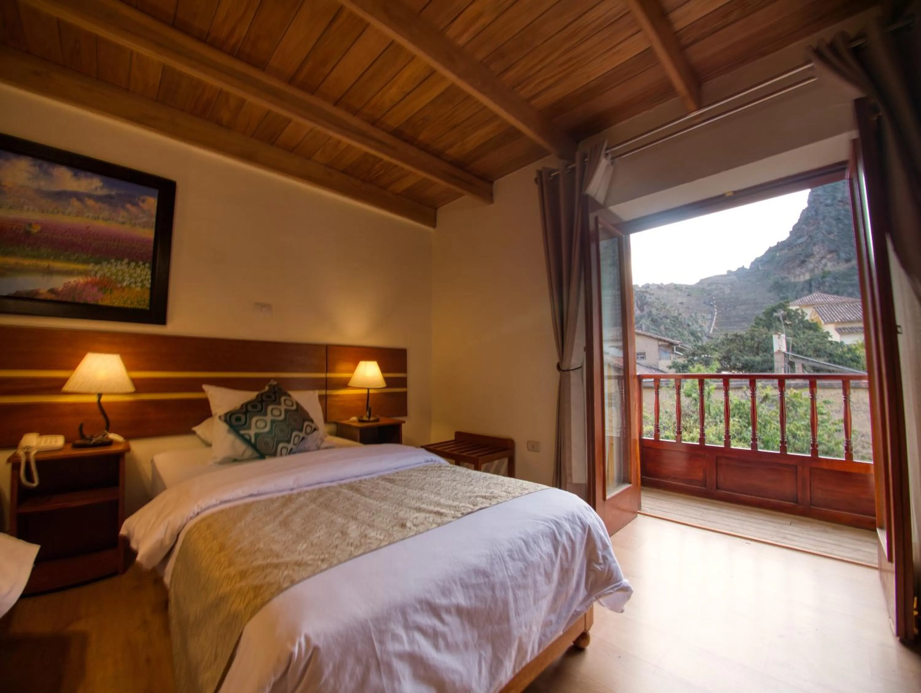 Bed in Sol Ollantay Boutique Hotel