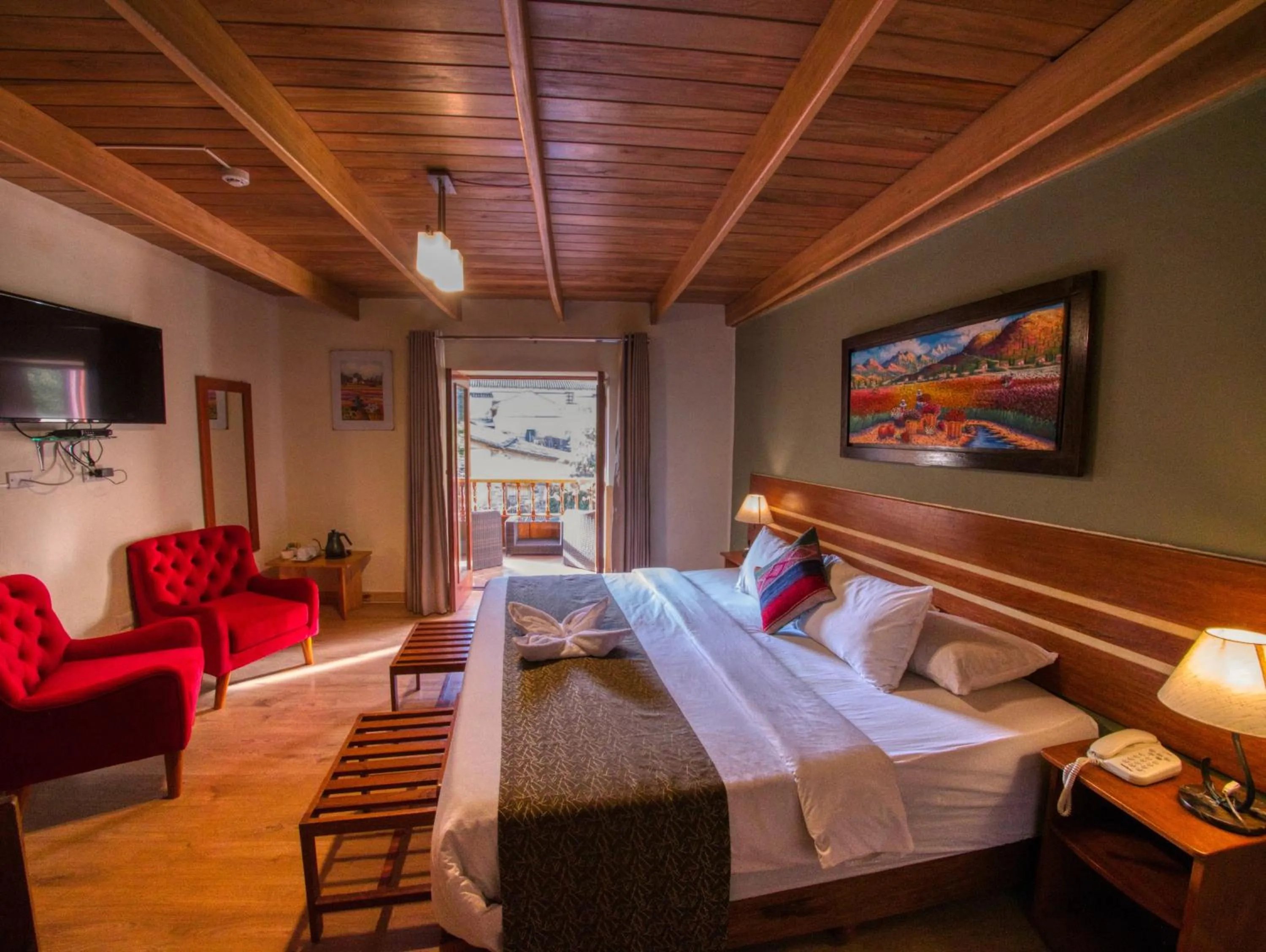 Bed in Sol Ollantay Boutique Hotel