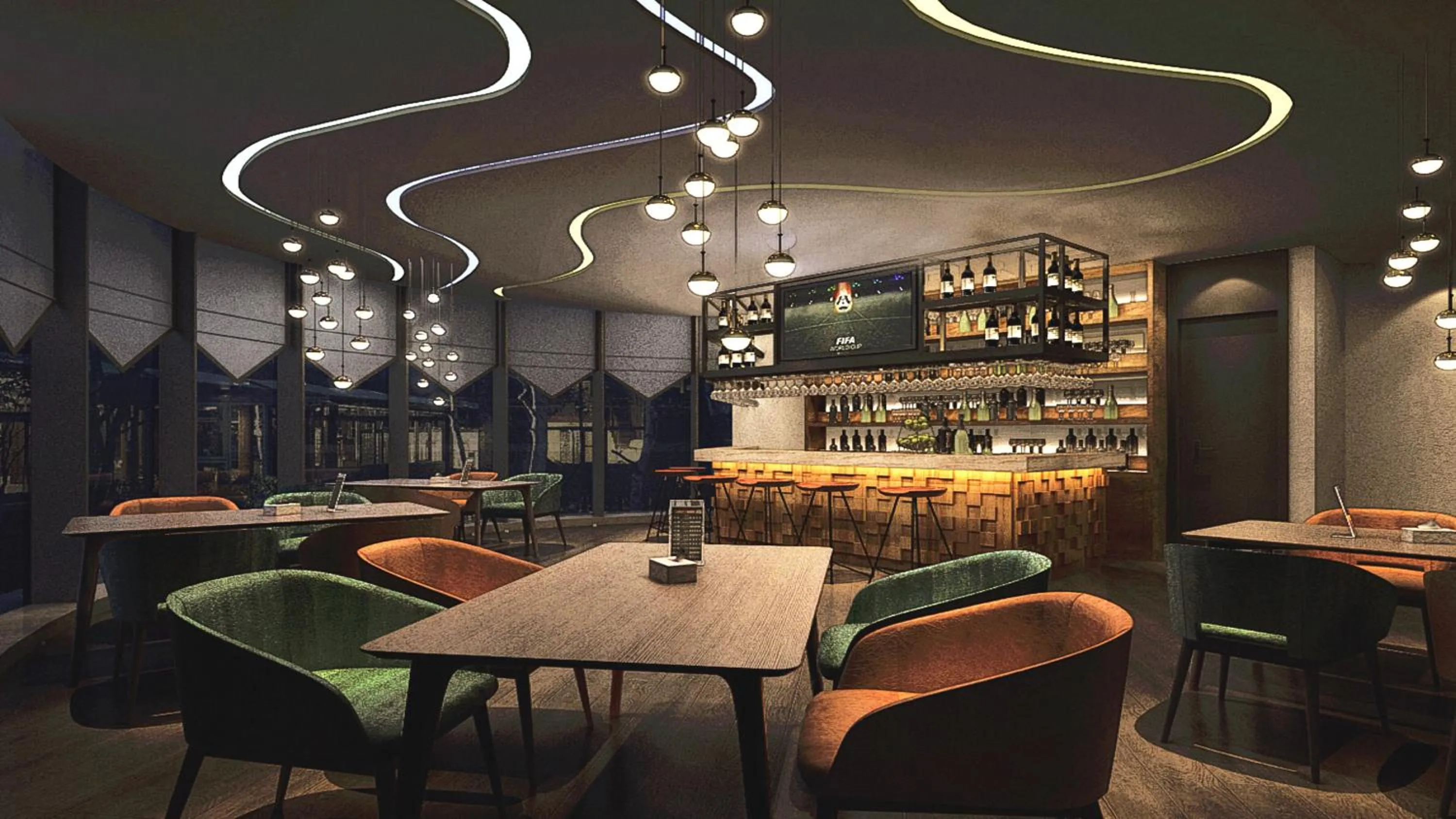 Lounge or bar in InterContinental One Thousand Island Lake Resort, an IHG Hotel