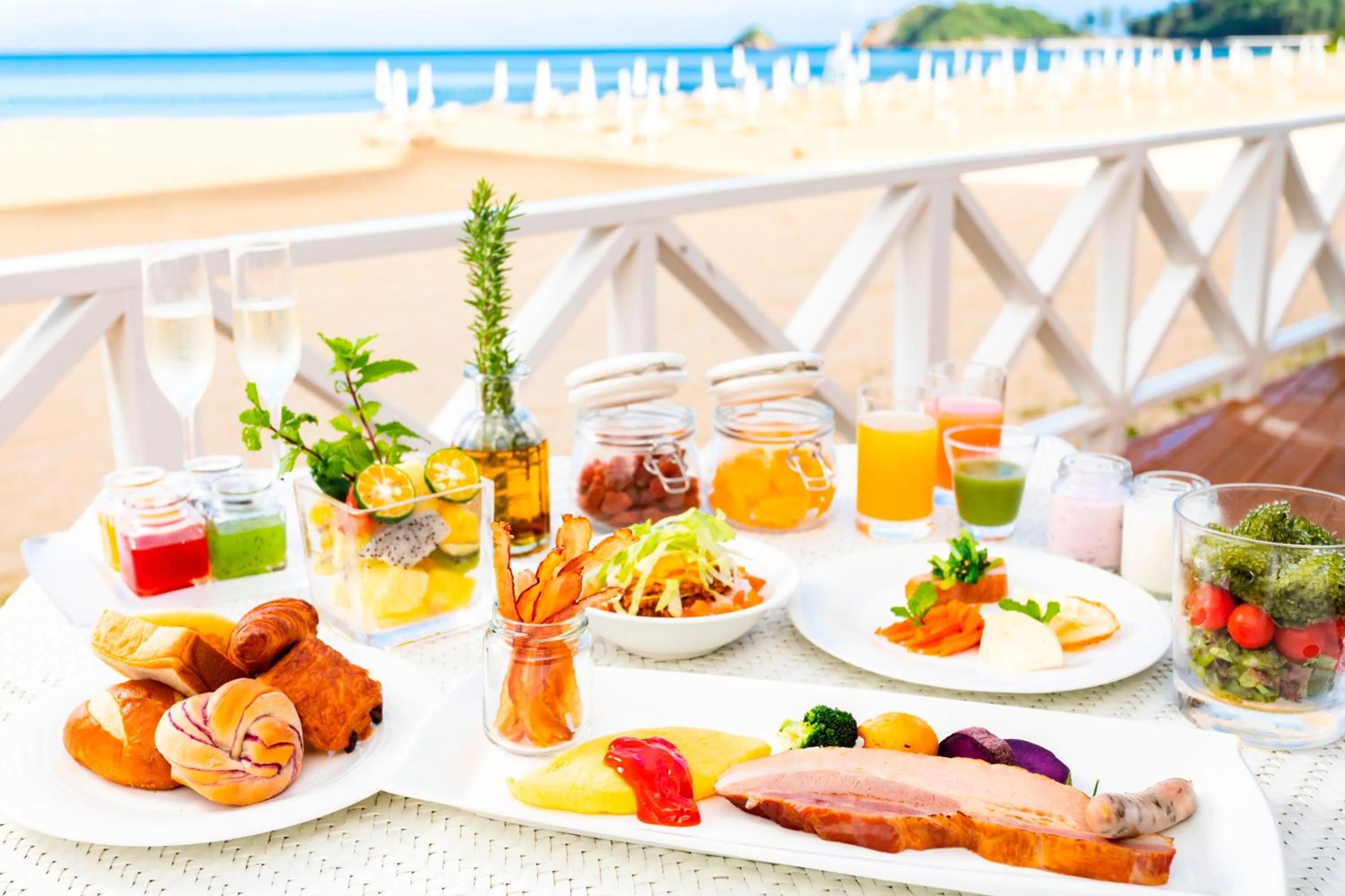 Buffet breakfast in Okuma Private Beach & Resort