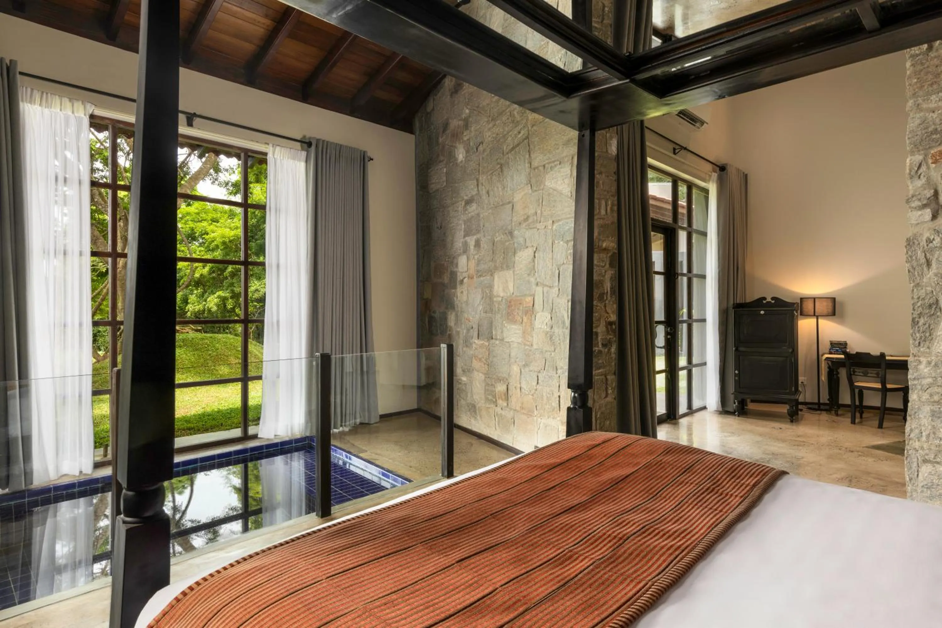 Bed in Ayugiri Ayurveda Wellness Resort Sigiriya