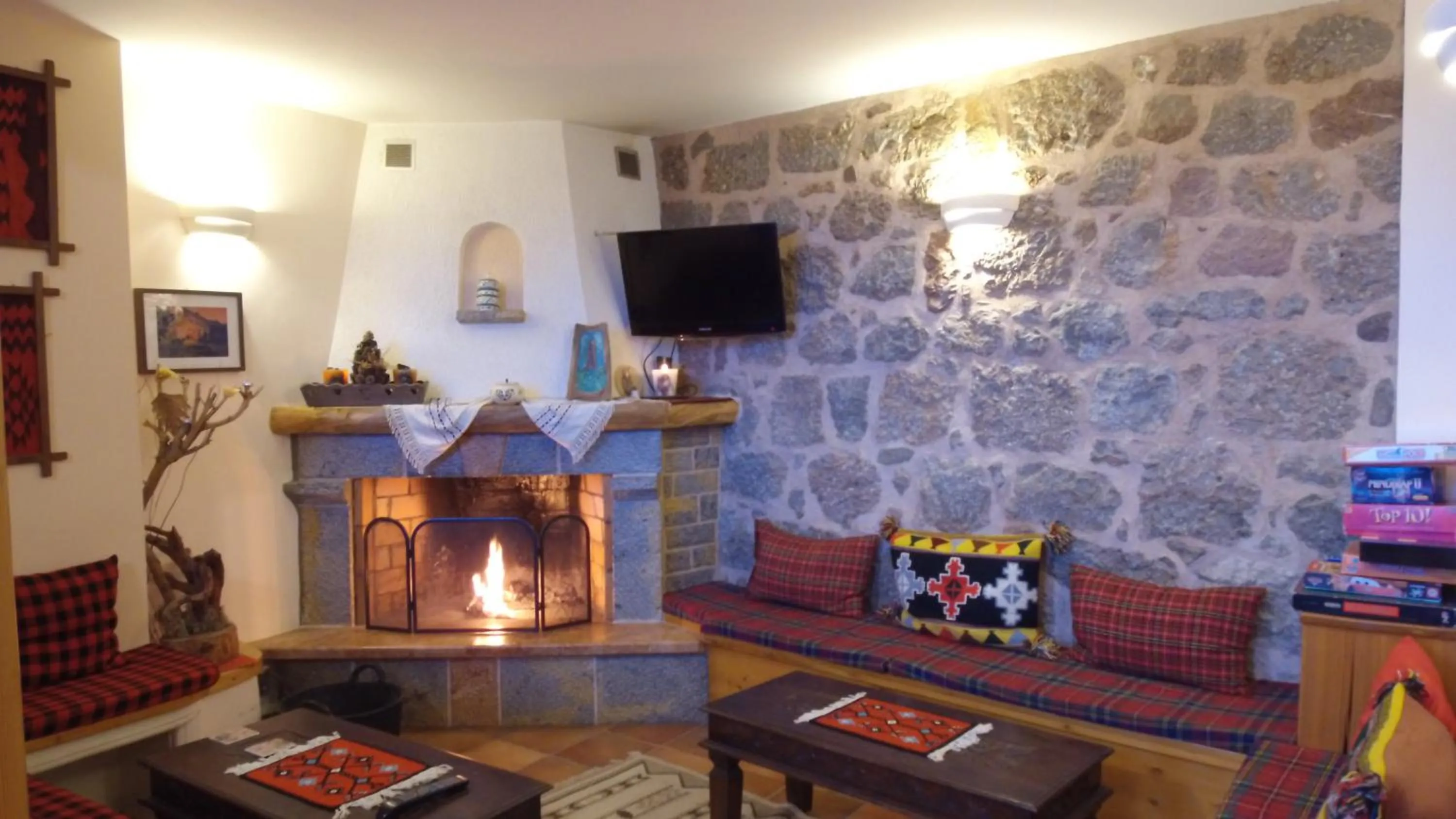 Communal lounge/ TV room in Hotel Parnassos