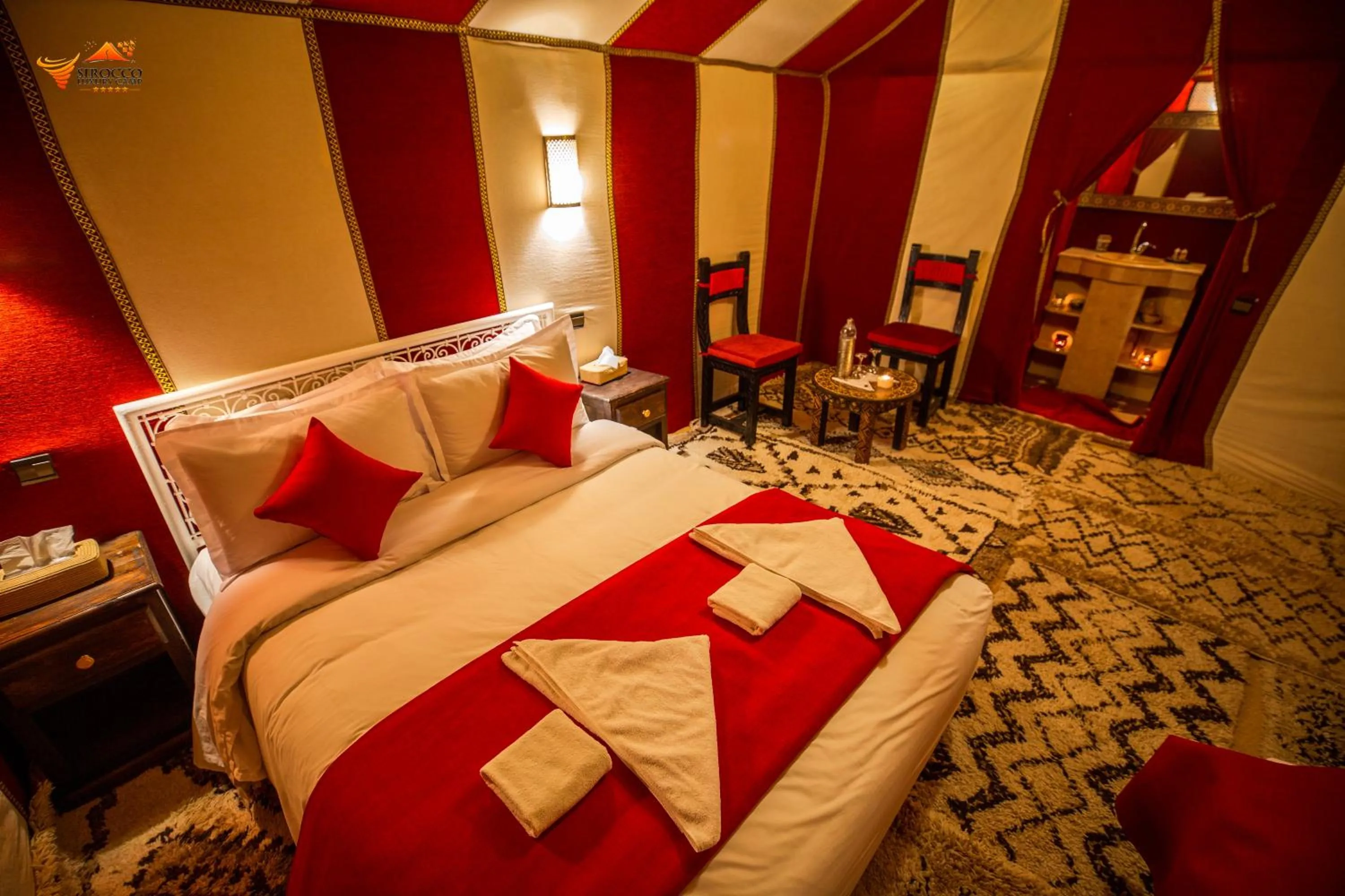 Bed in Sirocco Luxury Camp