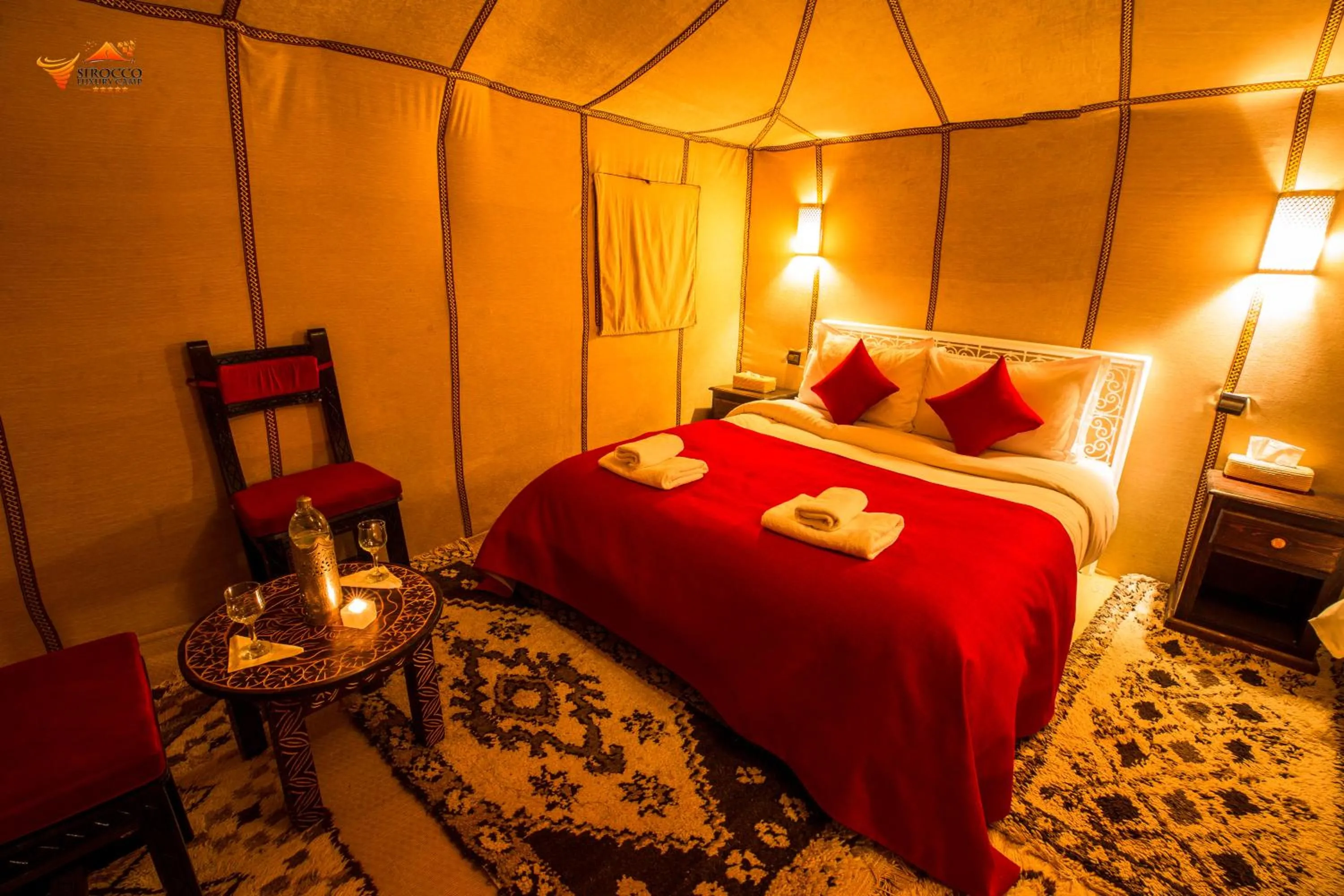 Bed in Sirocco Luxury Camp