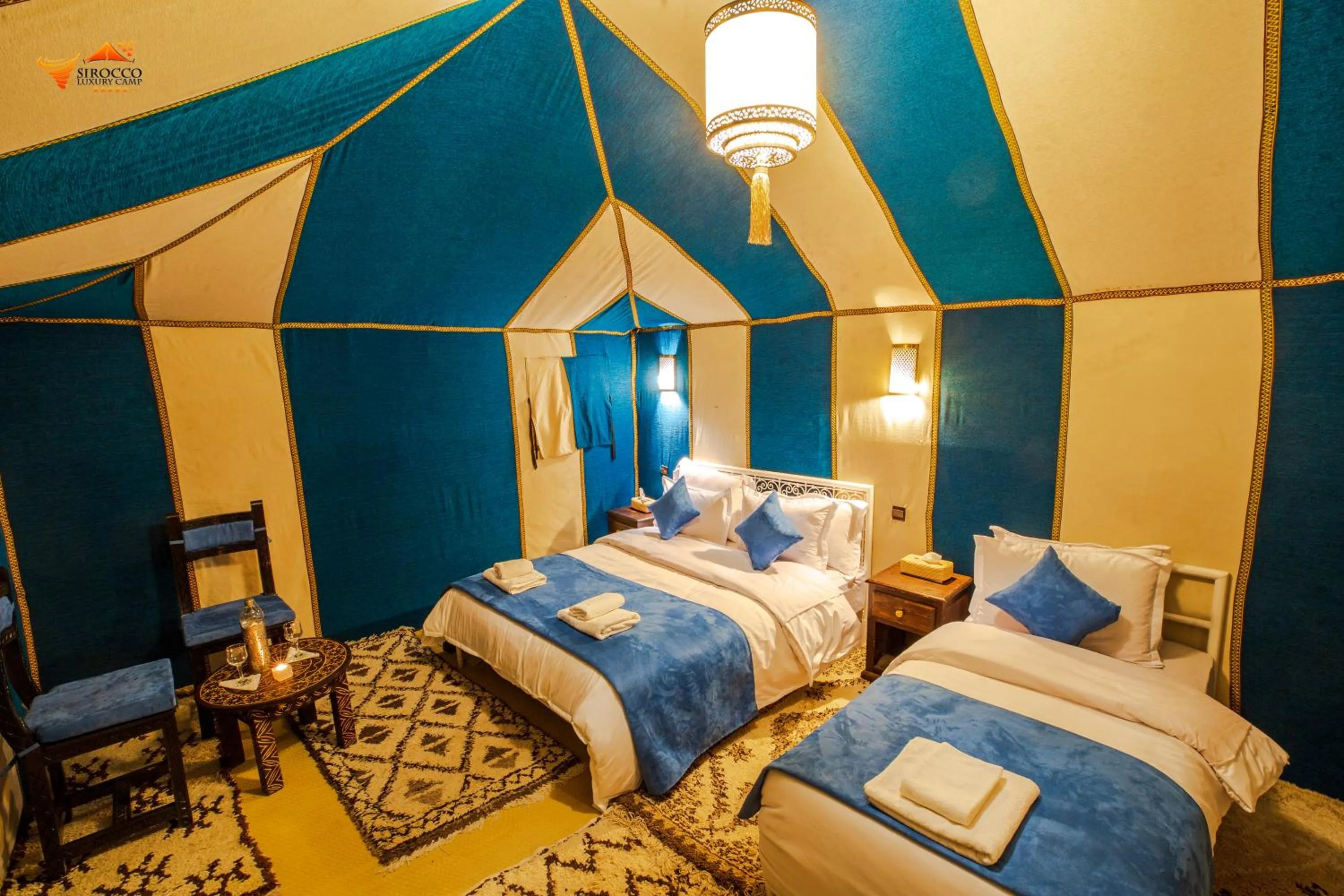 Bed in Sirocco Luxury Camp