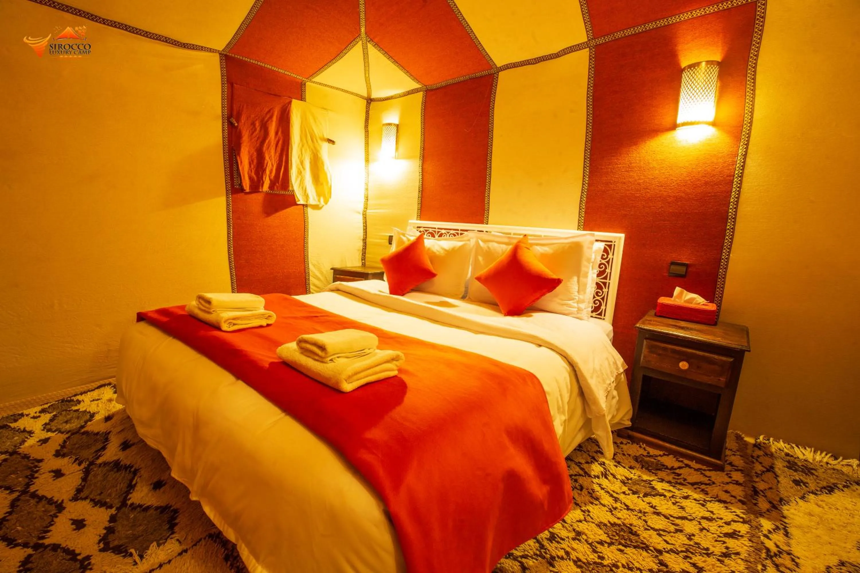 Bed in Sirocco Luxury Camp