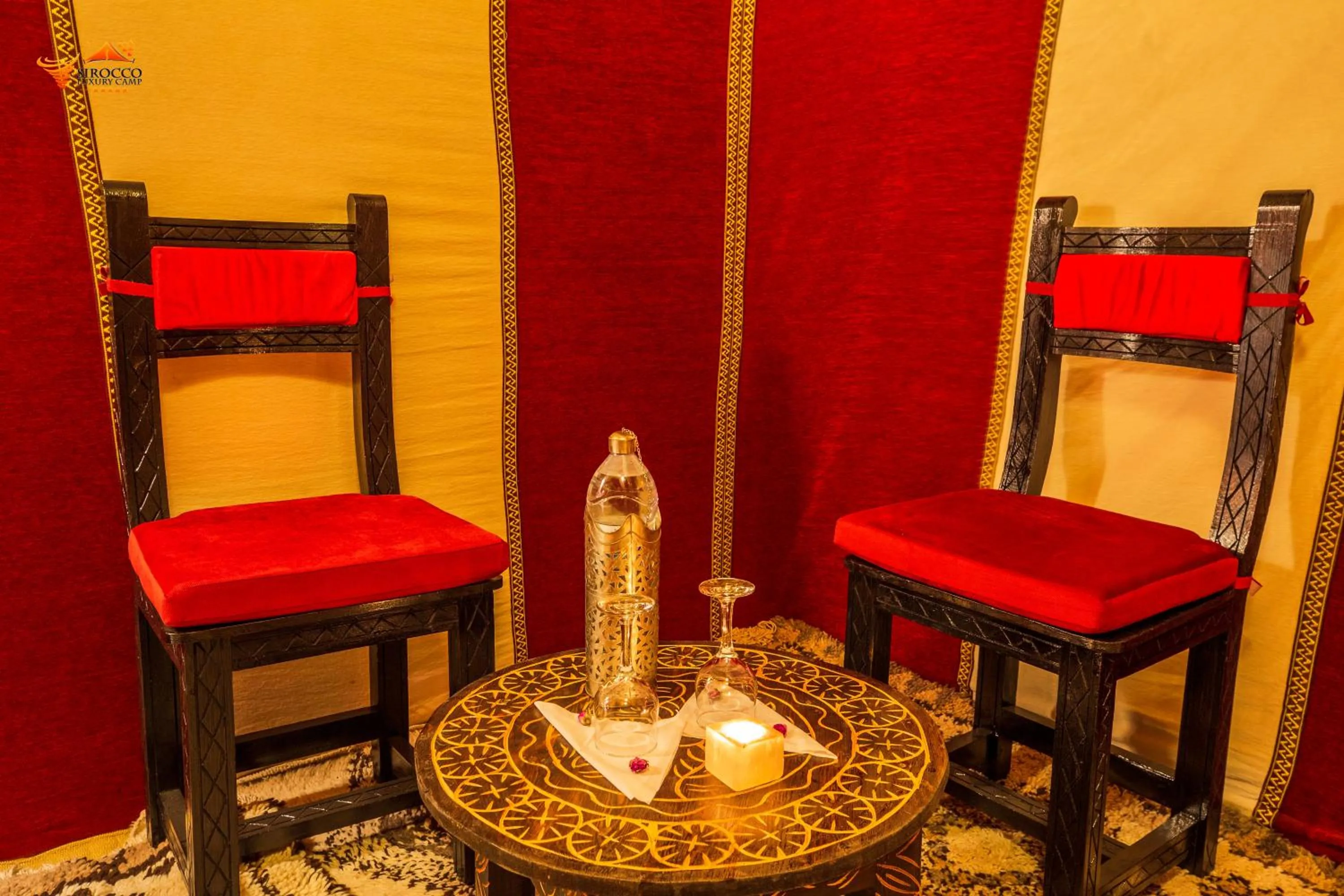 Seating area in Sirocco Luxury Camp