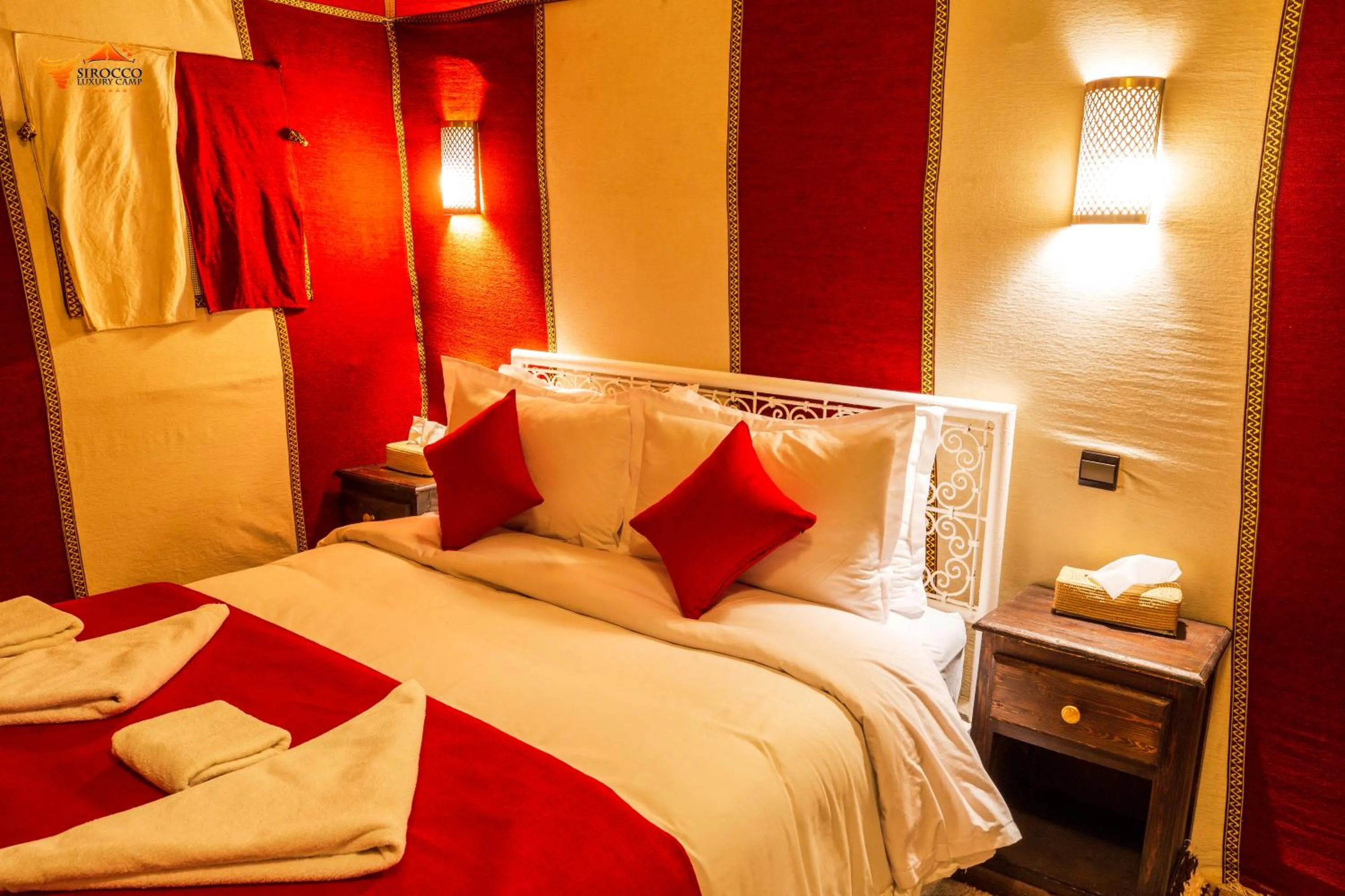 Bed in Sirocco Luxury Camp