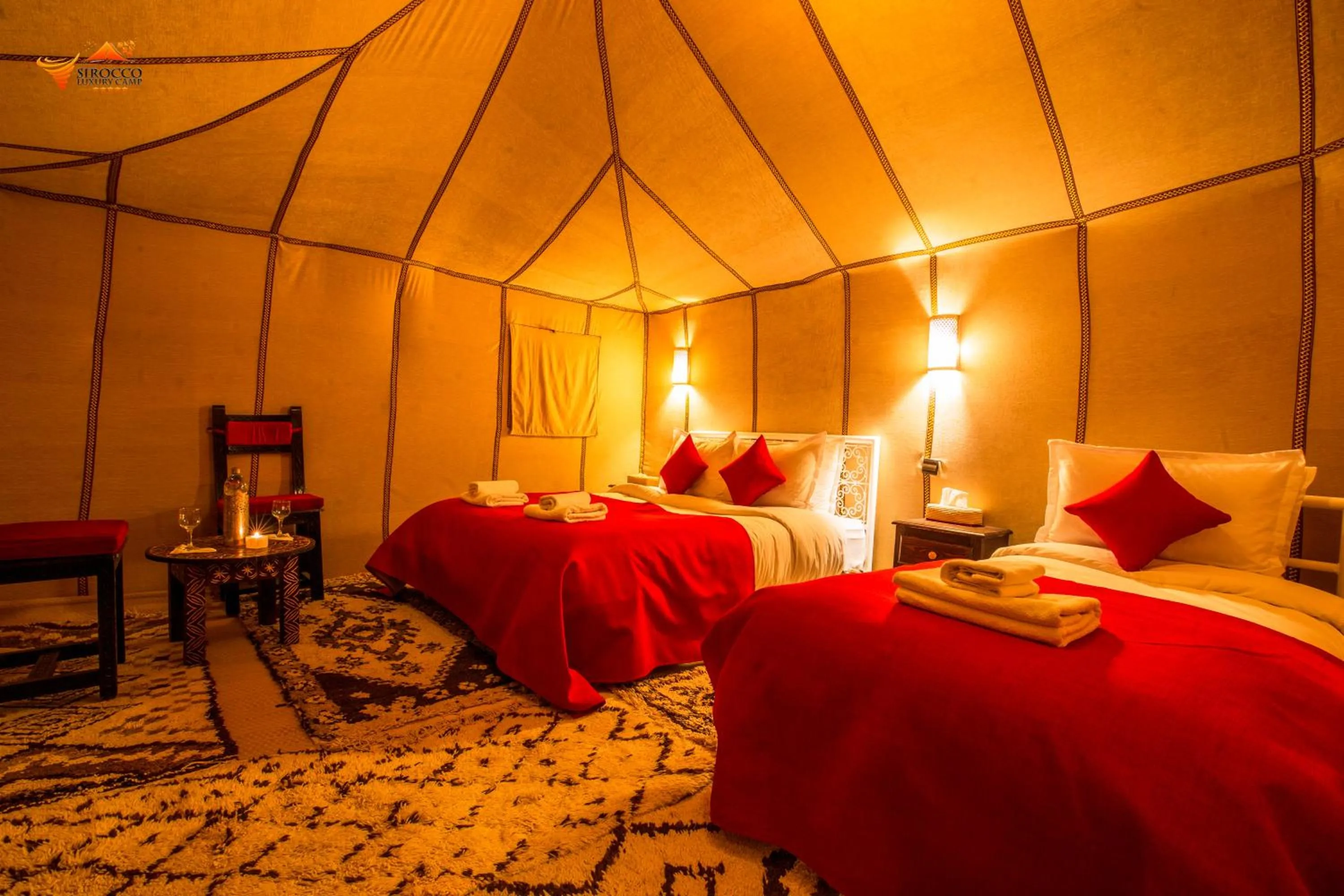 Bed in Sirocco Luxury Camp