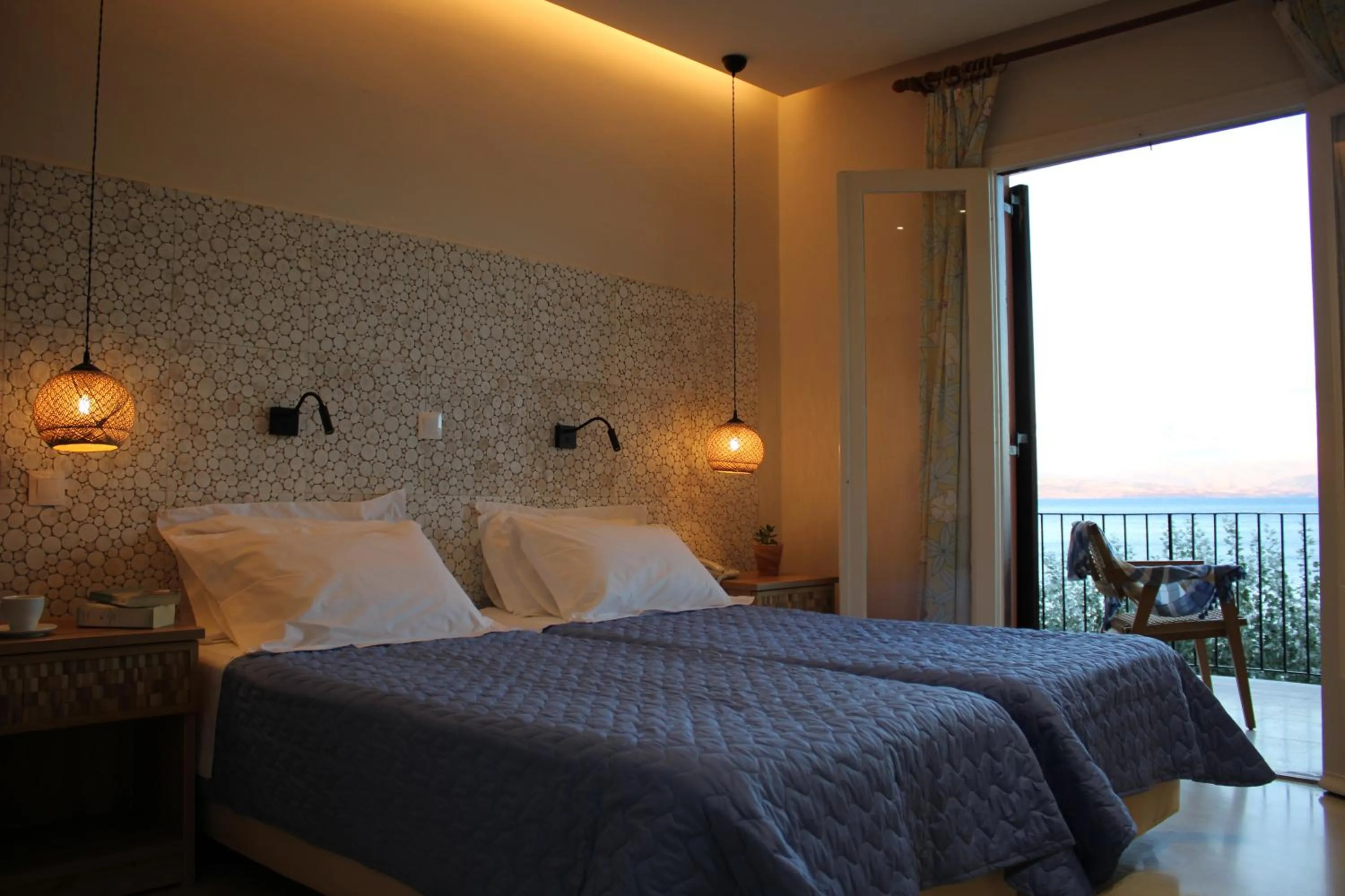 Bed in Dassia Beach Hotel