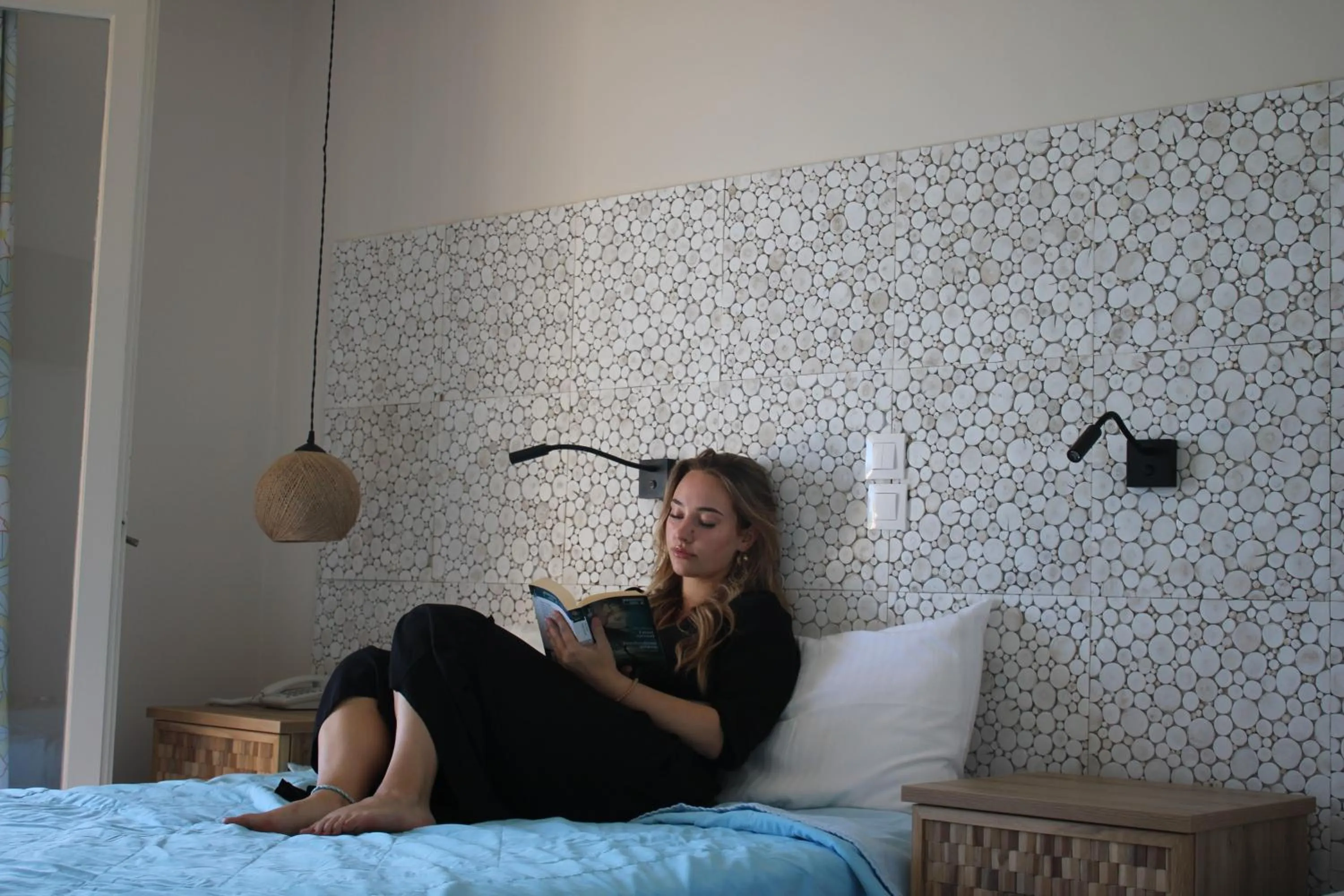 Bed in Dassia Beach Hotel